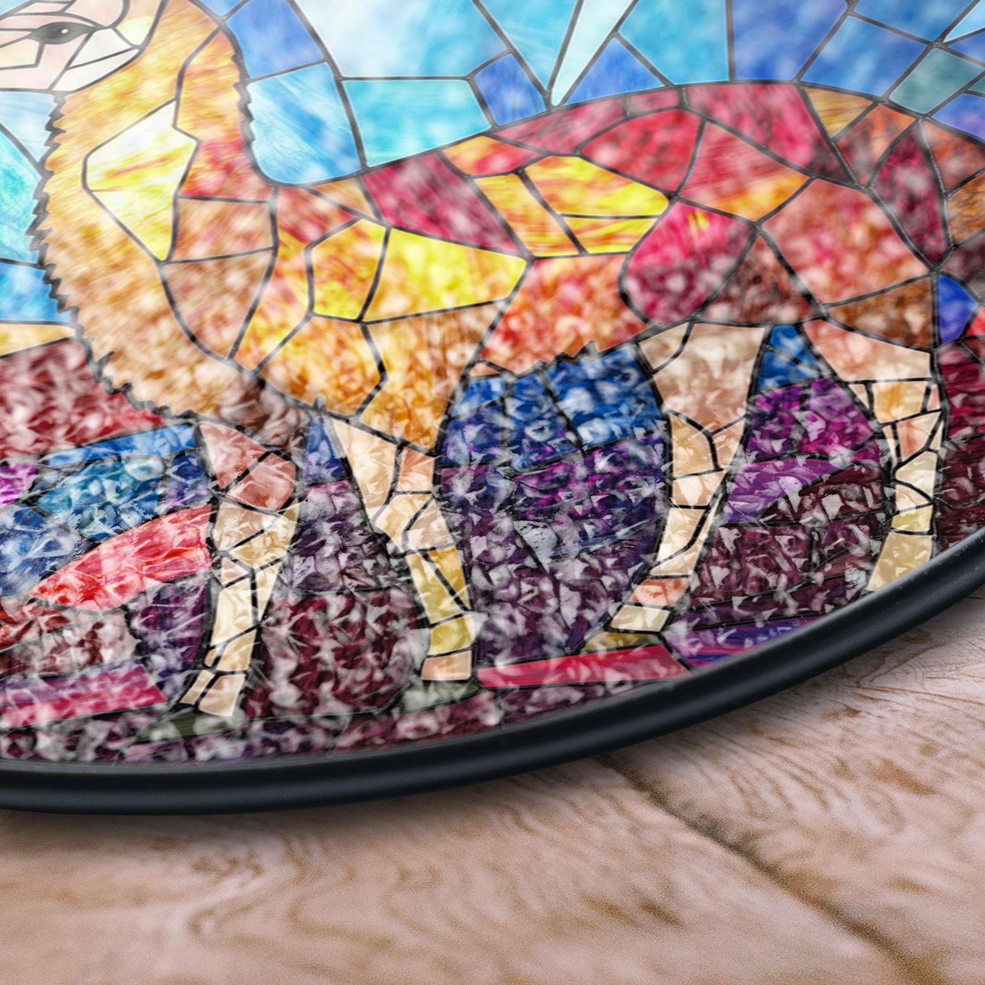 Llama Stained Glass Window Hanging - Vibrant Wildlife Art Decor, Stained Glass Inspired Suncatcher, Acrylic Window Hanging Art, Colorful Light Catcher, Handmade Gift for Home