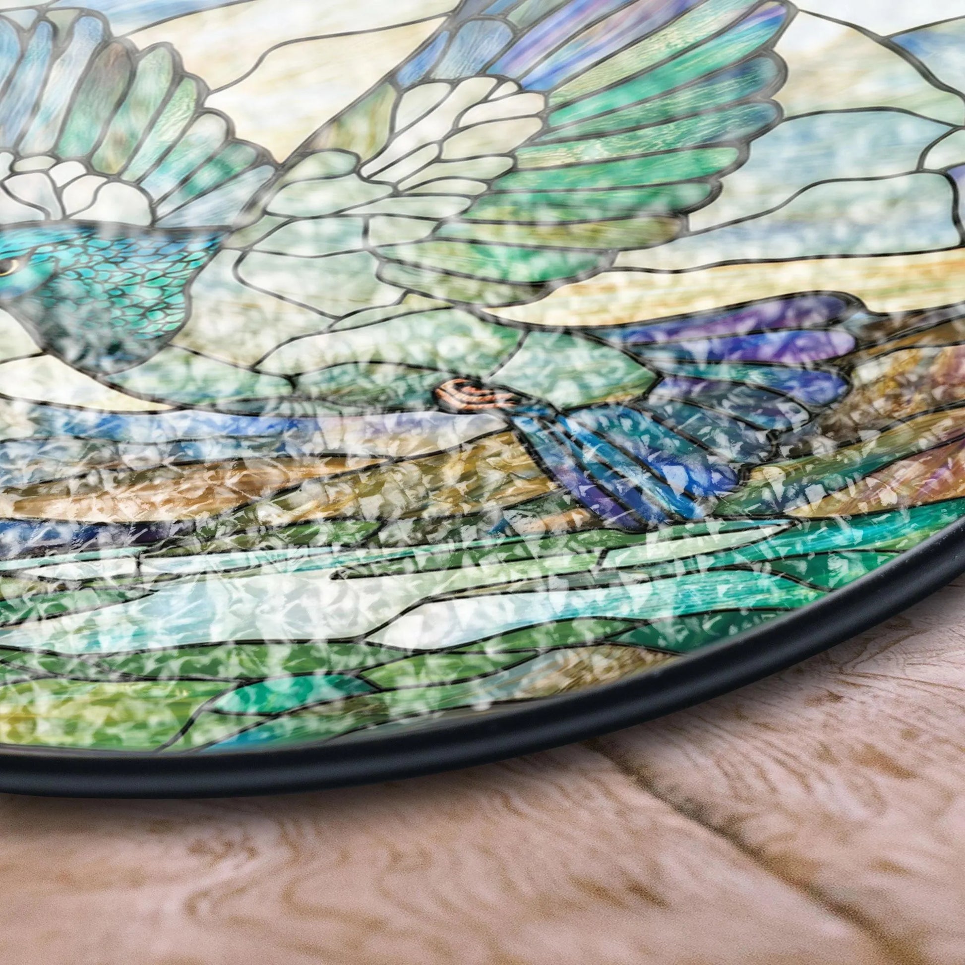 Stained Glass Flying Bird - Nature-inspired Window Art, Stained Glass Style Acrylic Window Ornament, Decorative Sun Catcher Hanging, Unique Home Decor