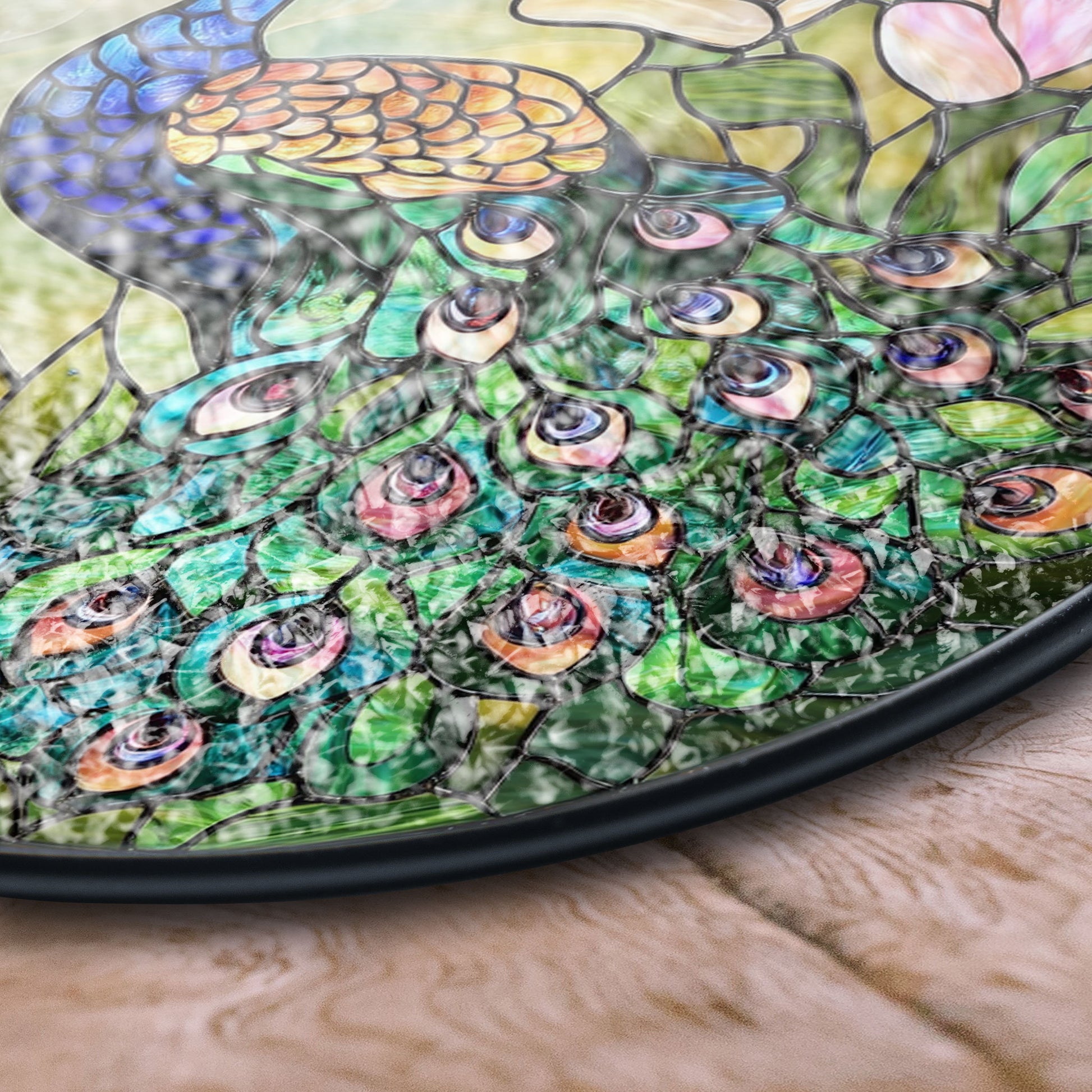 Stained Glass Peacock Suncatcher – Elegant and Colorful Bird Design, Perfect for Window Art Decor, Vibrant Acrylic Sun Catcher Hanging, Stained Glass Look Window Decor, Decorative Home Accent Gift