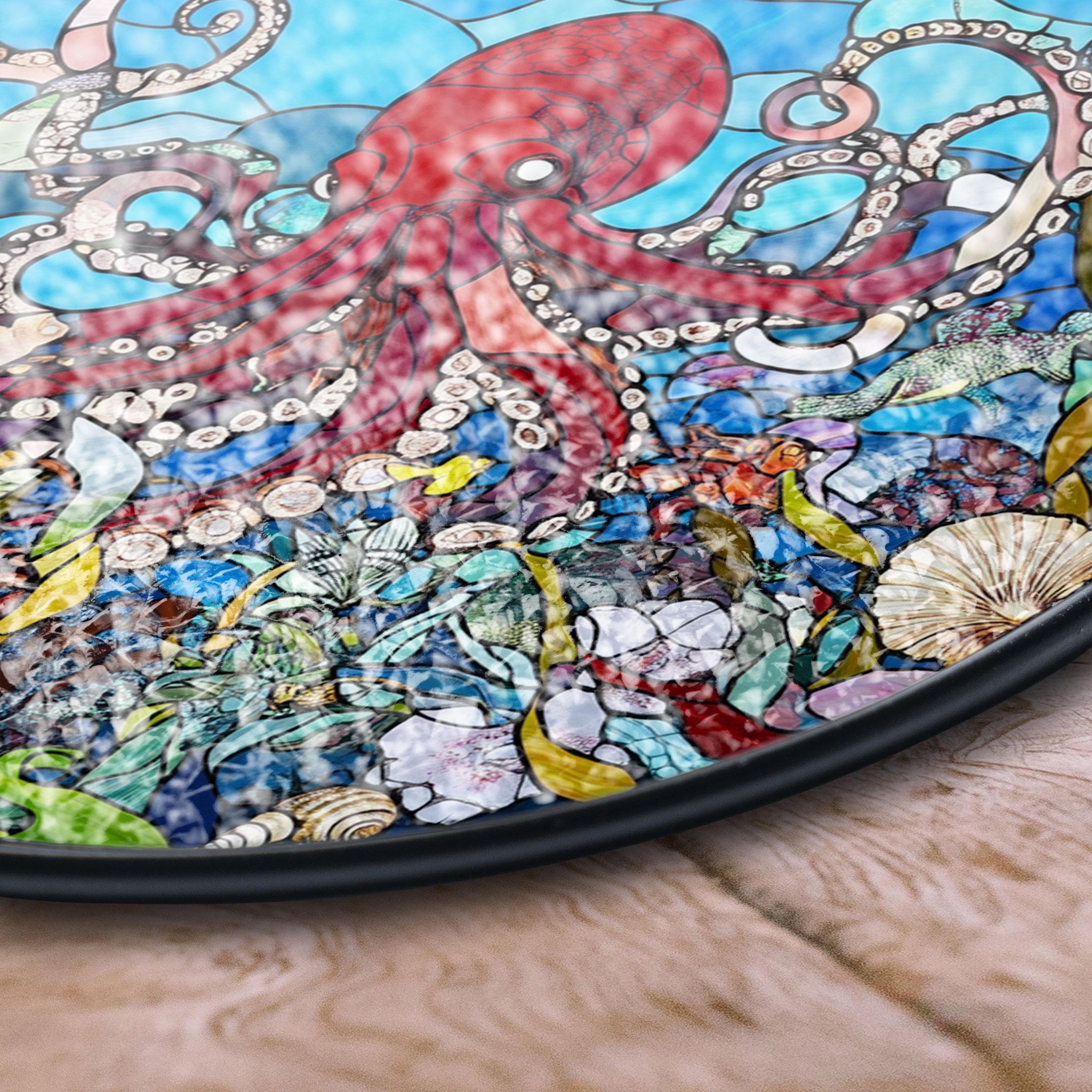 Stained Glass Octopus Suncatcher - Ocean Decor, Stained Glass Inspired Suncatcher, Acrylic Window Hanging Art, Colorful Light Catcher, Handmade Gift for Home