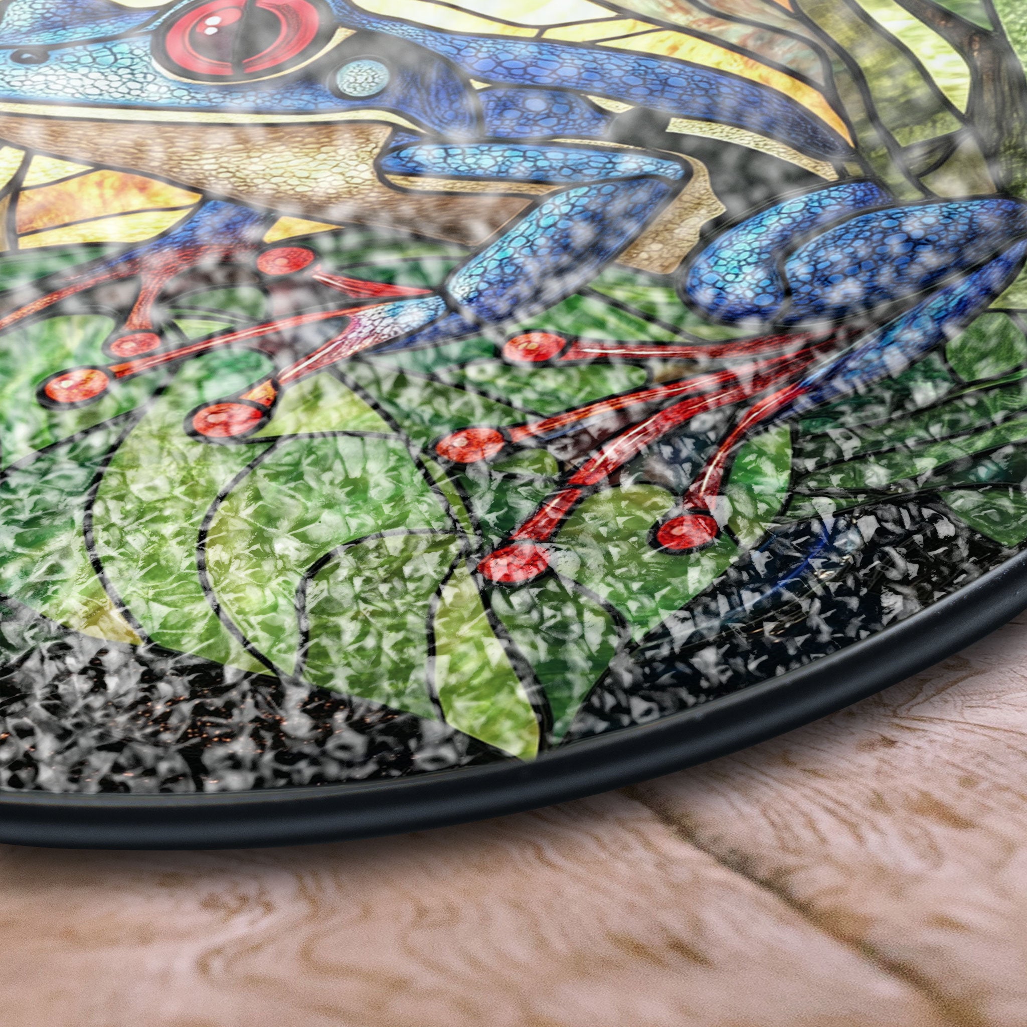 Tree Frog Stained Glass Window Hanging - Vibrant Jungle Suncatcher, Acrylic Stained Glass Style Sun Catcher, Handmade Decorative Window Hanging, Vibrant Home Ornament, Stained Glass Window Art, Sunlit Home Accent Gift