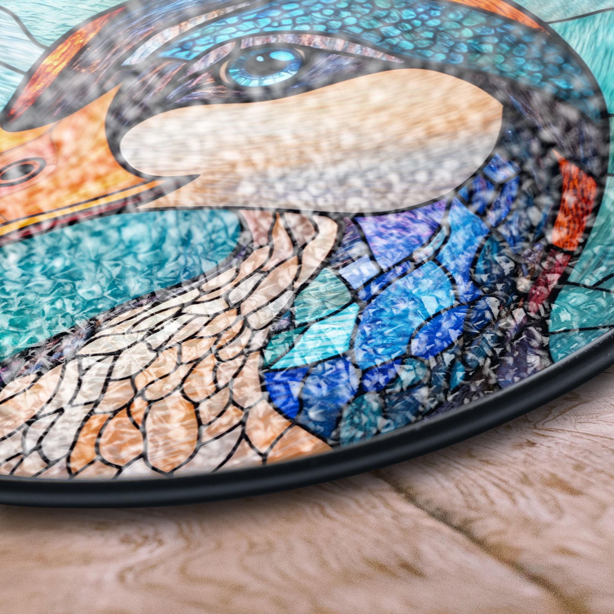 Vibrant Duck Stained Glass Window Hanging - Nature-inspired Artistic Decor, Stained Glass Inspired Suncatcher, Acrylic Window Hanging Art, Colorful Light Catcher, Handmade Gift for Home