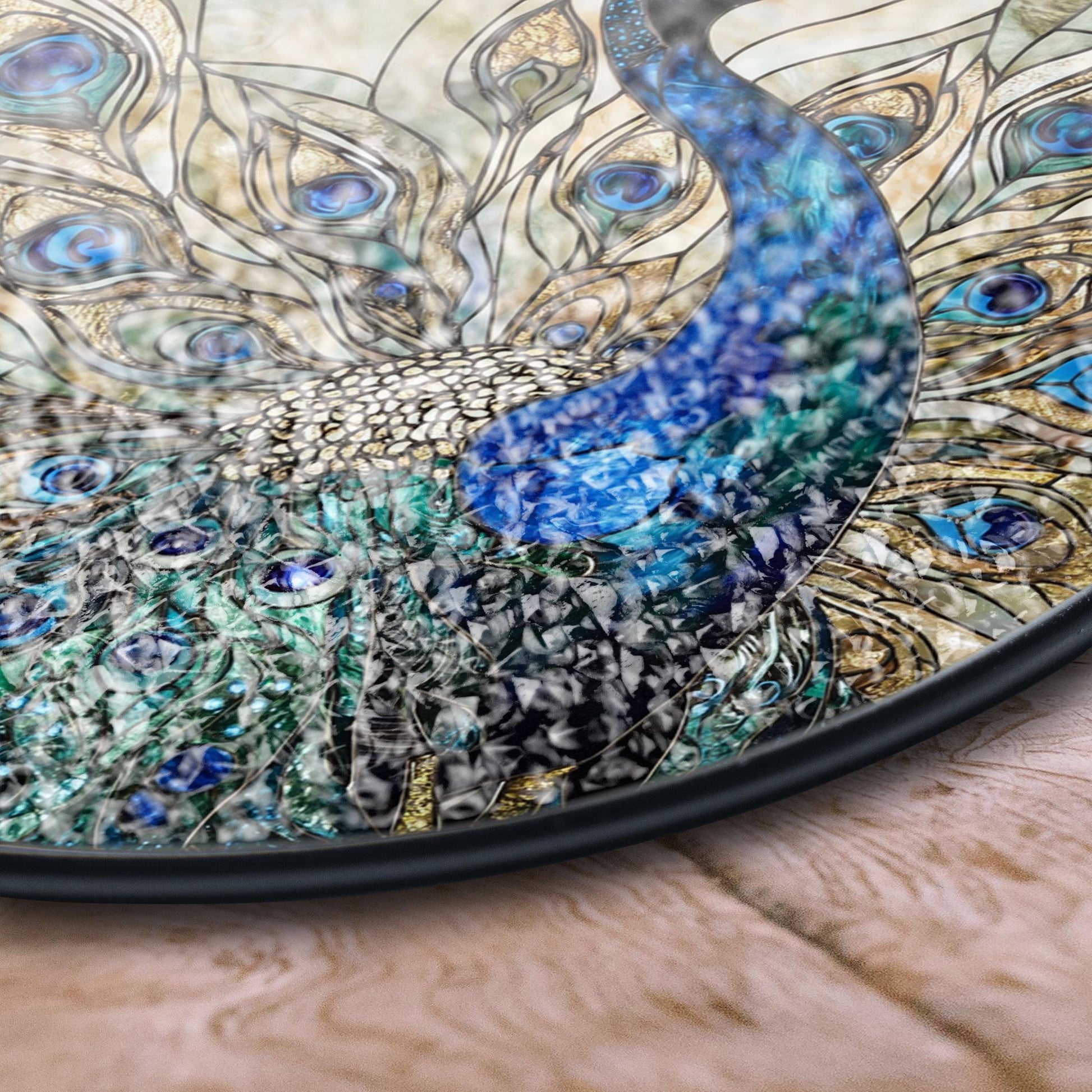 Elegant Stained Glass Peacock Window Art - Vibrant Decorative Panel With Stunning Feather Details for Home or Office Deco, Handmade Acrylic Suncatcher Window Hanging, Stained Glass Look Decor, Colorful Light Catcher, Unique Home Gift