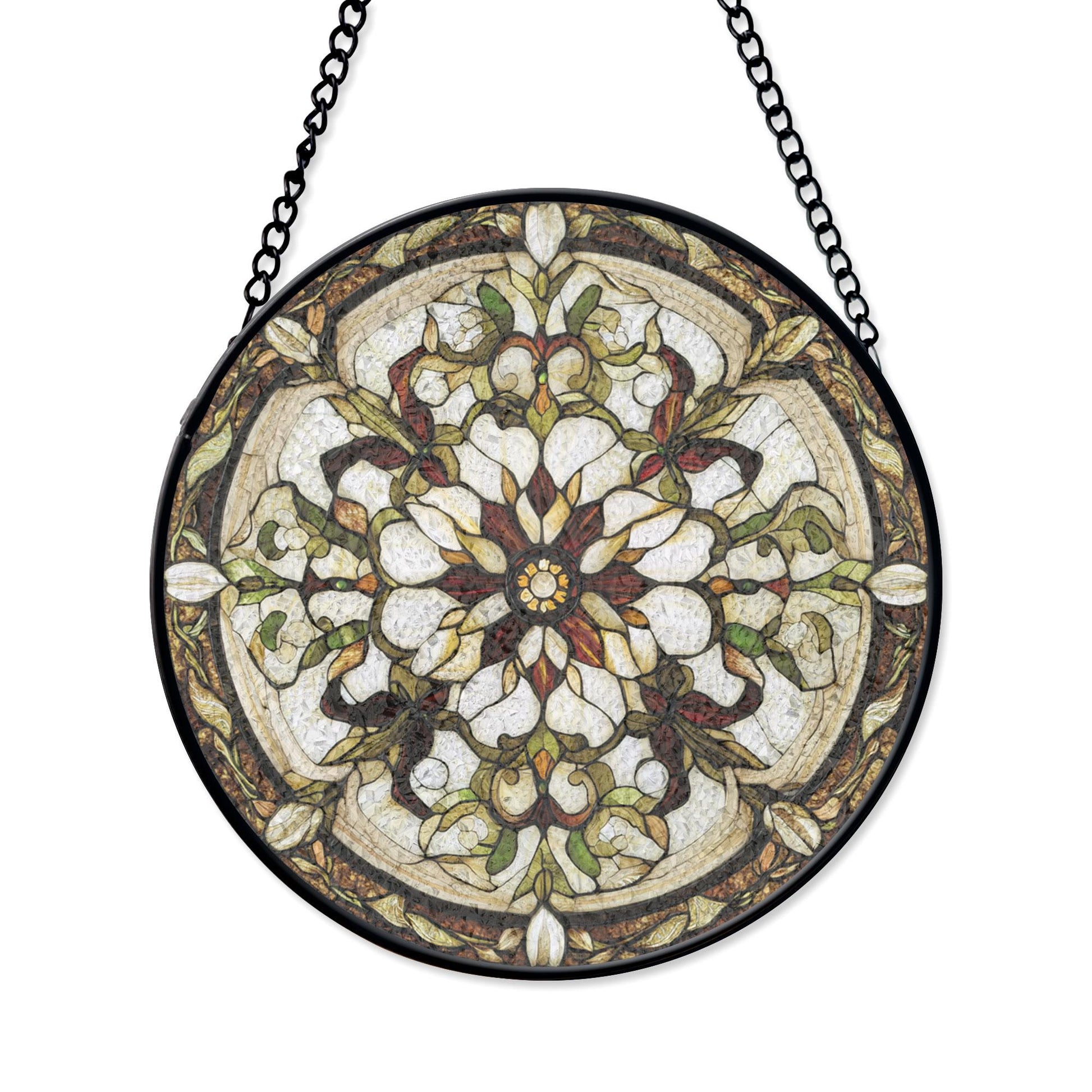 Stained Glass Dolphins Panel - Vibrant Ocean Scene With Fish and Seaweed, Acrylic Stained Glass Inspired Suncatcher, Decorative Window Hanging, Artistic Home Decoration, Stained Glass Look, Colorful Light Catcher Decor Gift