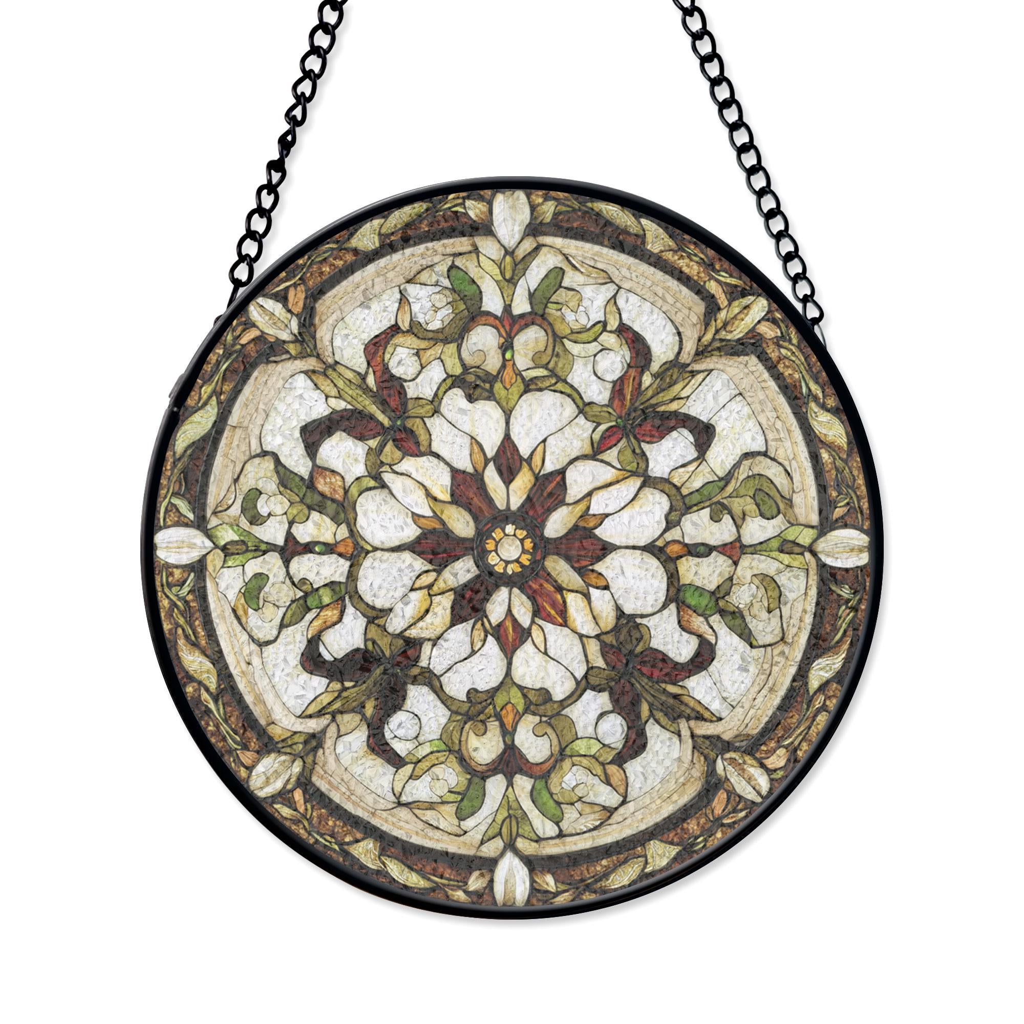 Stained Glass Dolphins Panel - Vibrant Ocean Scene With Fish and Seaweed, Acrylic Stained Glass Inspired Suncatcher, Decorative Window Hanging, Artistic Home Decoration, Stained Glass Look, Colorful Light Catcher Decor Gift