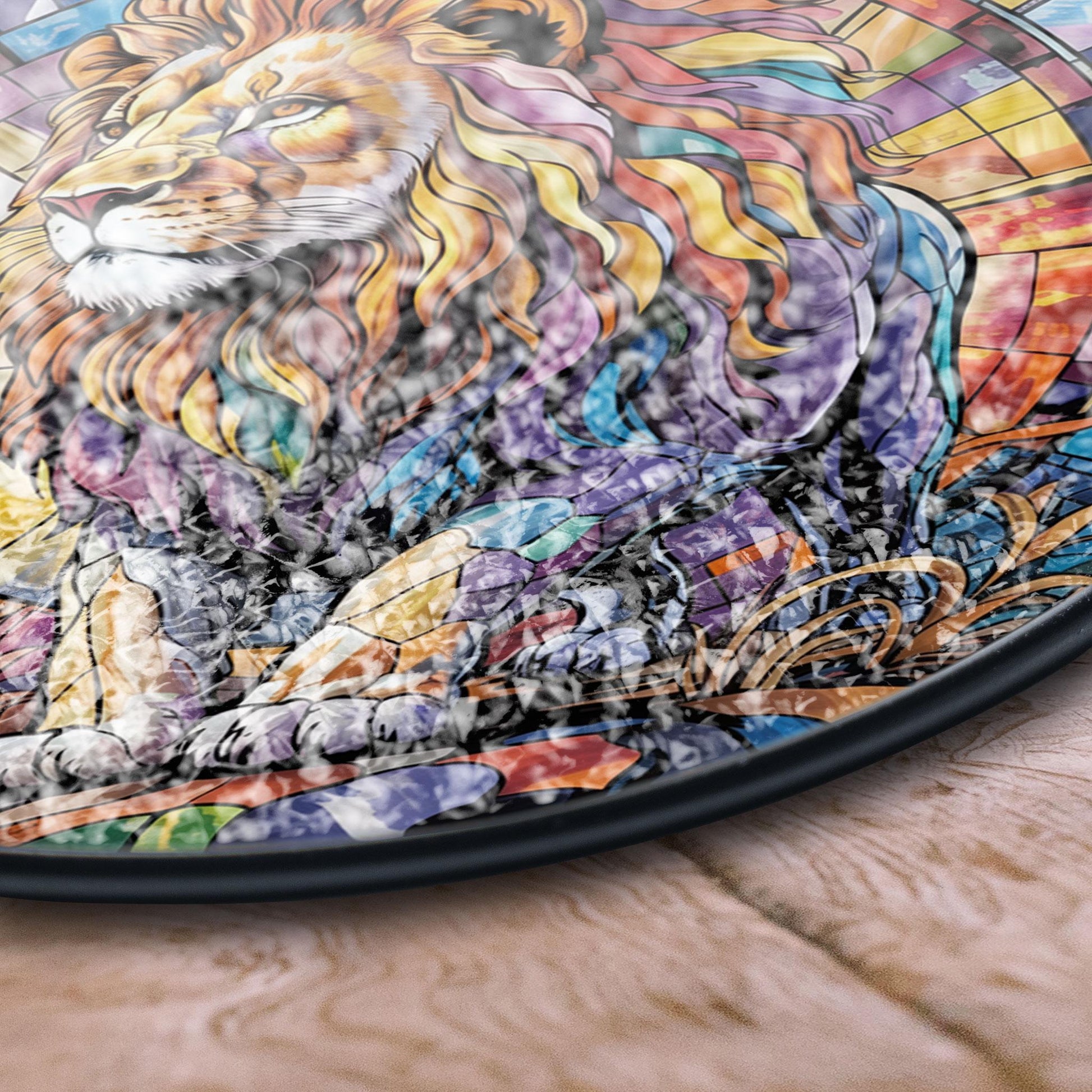 Lion King Stained Glass Suncatcher, Bold Colorful Decor for Windows, Tribal Jungle Theme, Dad Room Accent, Father’s Day Gift, Gift for Him, Handmade Acrylic Suncatcher Window Hanging, Stained Glass Look Decor, Colorful Light Catcher, Unique Home Gift