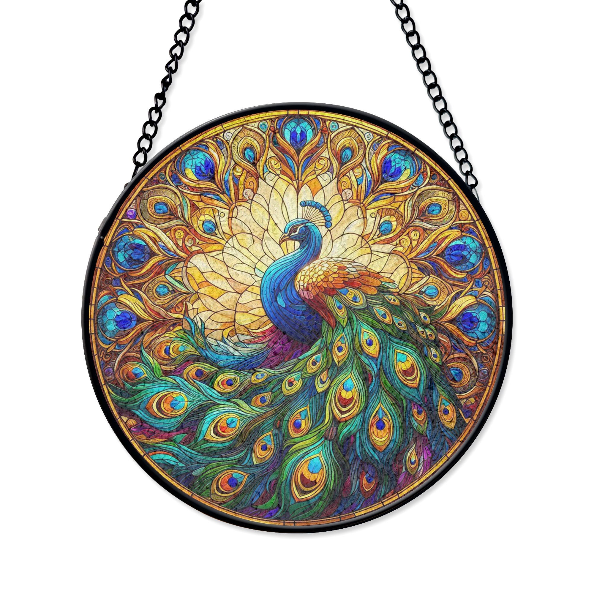 Tabby Cat Stained Glass Suncatcher_ Handmade Feline Window Decor, Decorative Stained Glass Style Suncatcher, Acrylic Window Art Panel, Sun Catcher Hanging Ornament, Unique Home Accent, andmade Home Decoration (Copy)