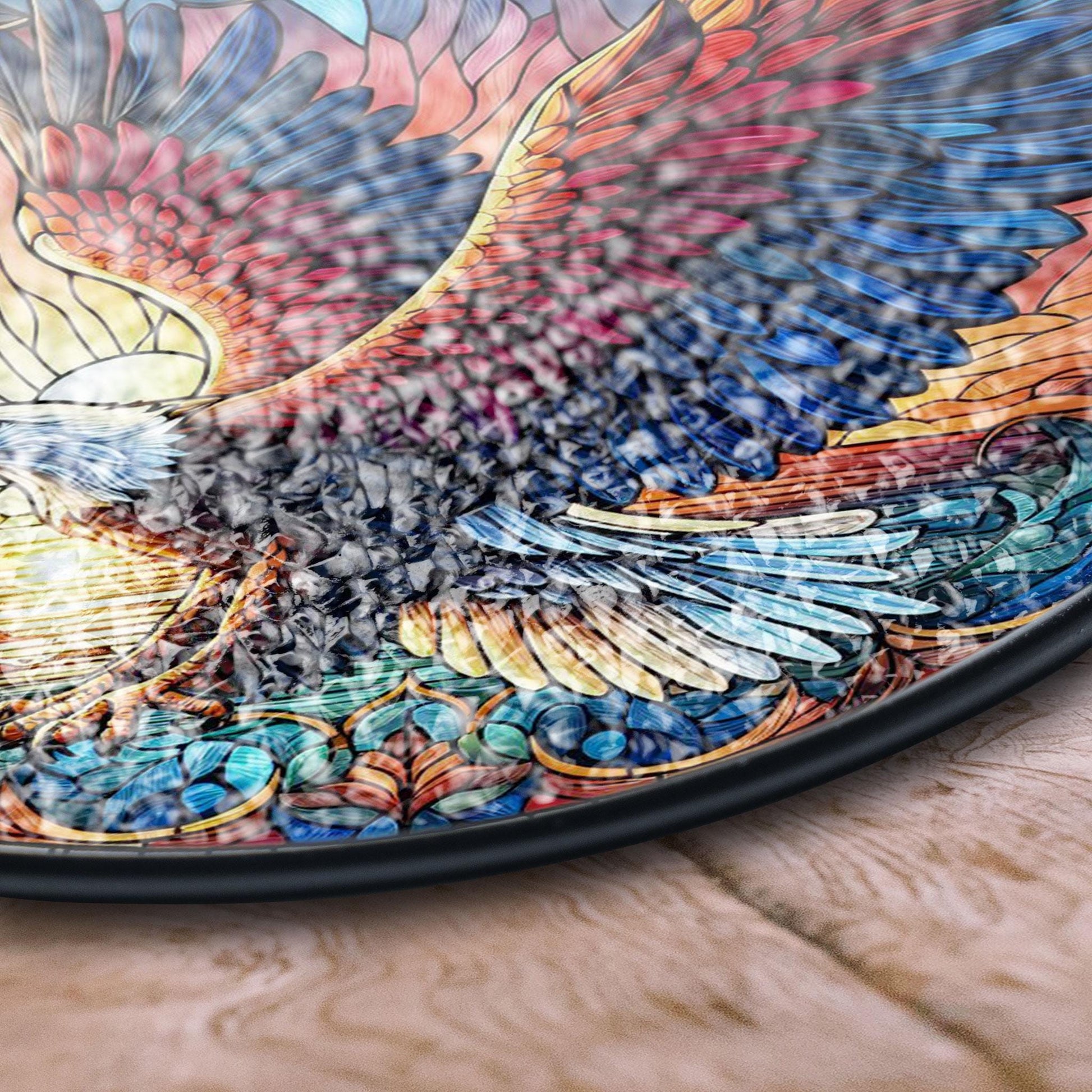 Bald Eagle Stained Glass Suncatcher, Vibrant Patriotic Decor, Independence Day Style, Dad Home Accent, Father’s Day Gift, Stained Glass Style Window Decor, Acrylic Hanging Suncatcher, Sunlit Light Catcher, Unique Artisan Gift