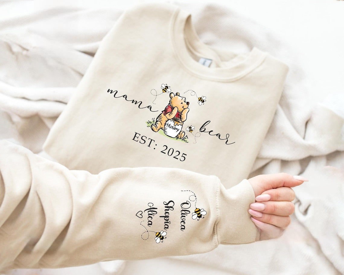 Mama Bear Sweatshirt with Kids Names, Custom Mother’s Day Gift, Personalized Mama Shirt