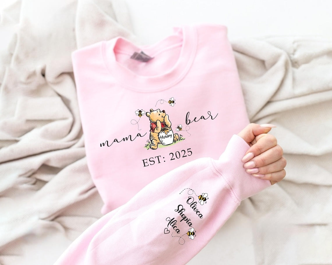 Mama Bear Sweatshirt with Kids Names, Custom Mother’s Day Gift, Personalized Mama Shirt