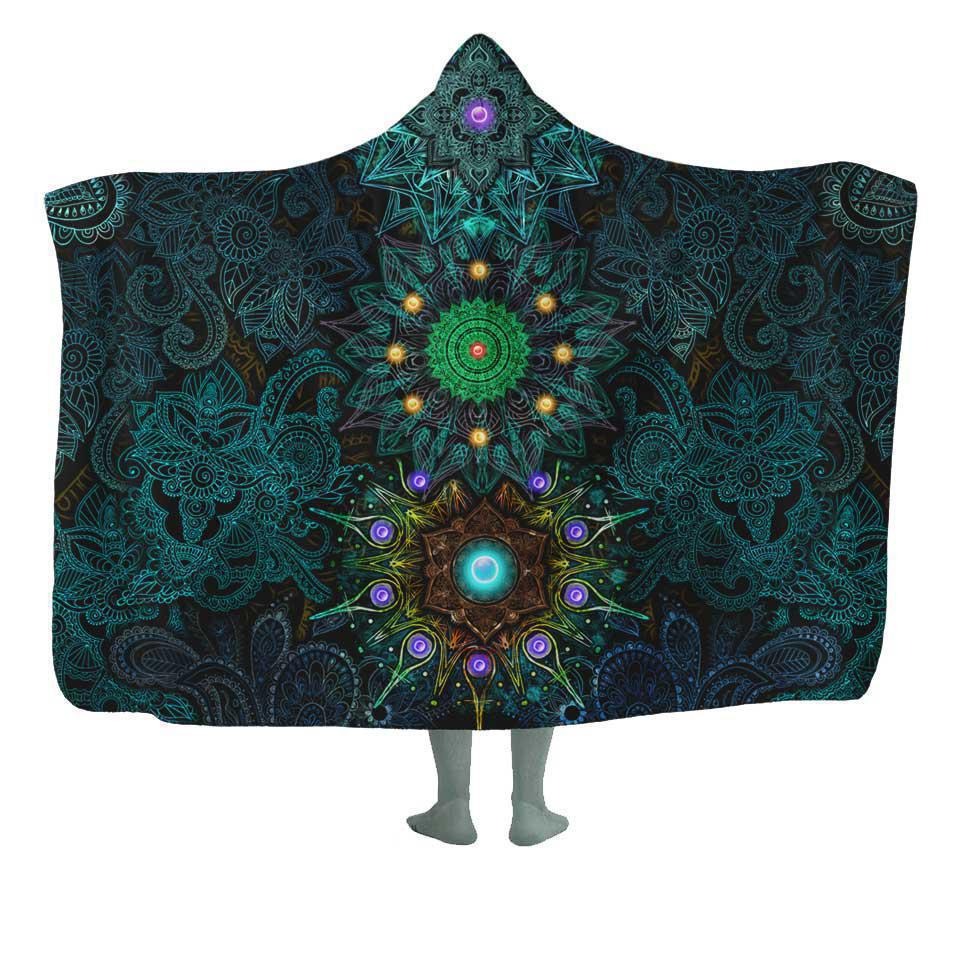 Mandala Hooded Planket 3D – Unique, Luxurious and Comfortable Mandala Hooded Blanket. BLKAC12