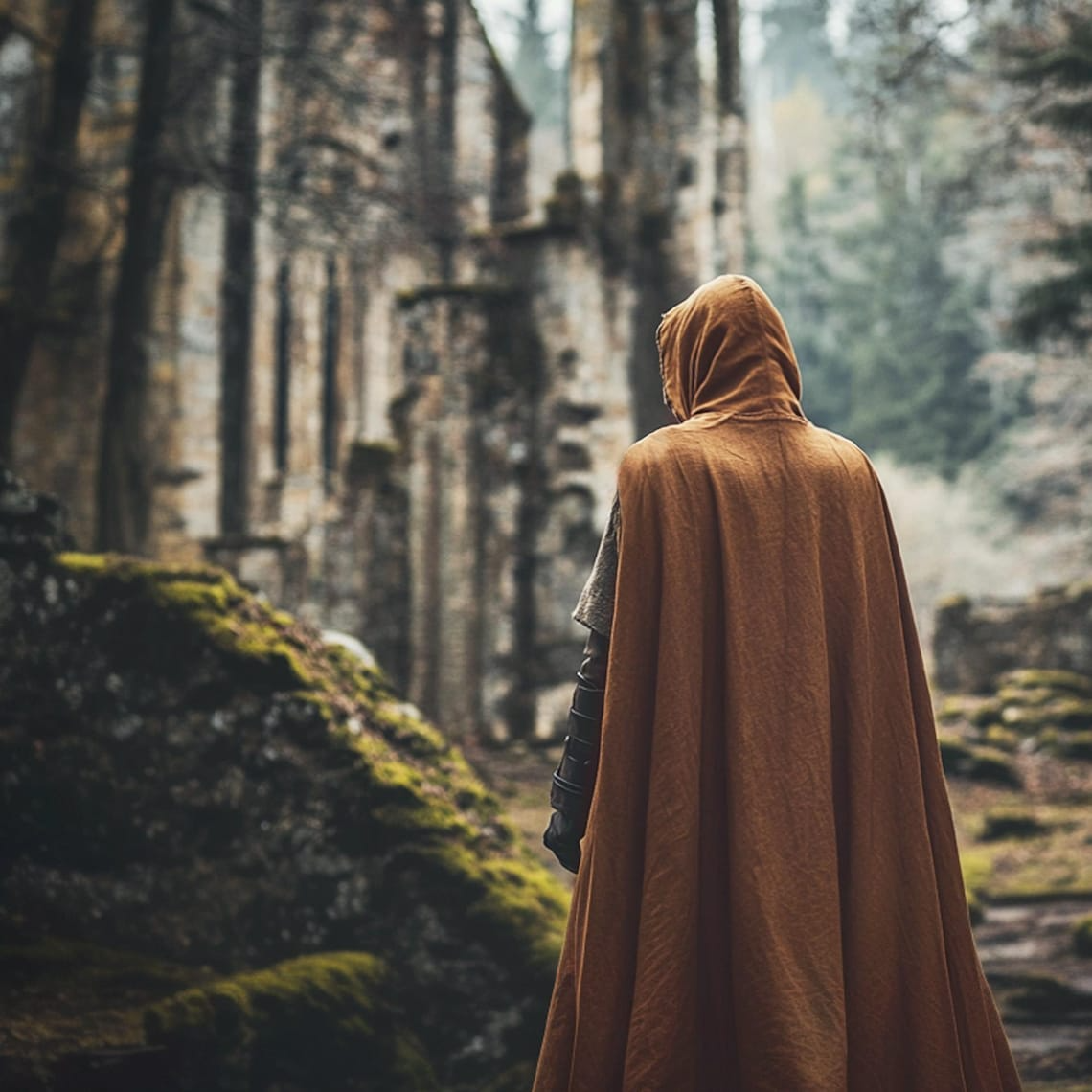 Medieval Cloak, Ranger Cosplay Costume, LARP Accessories, Renaissance Cloak with Hood, Halloween Elven Outfit