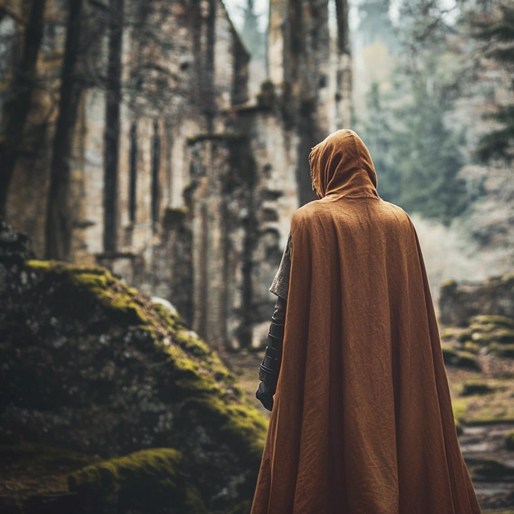 Medieval Cloak, Ranger Cosplay Costume, LARP Accessories, Renaissance Cloak with Hood, Halloween Elven Outfit