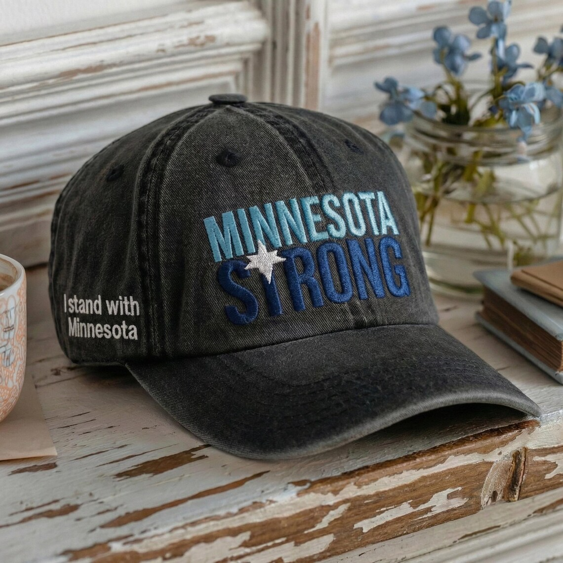 Minnesota Strong Embroidered Hat – State Pride Community Support Baseball Cap