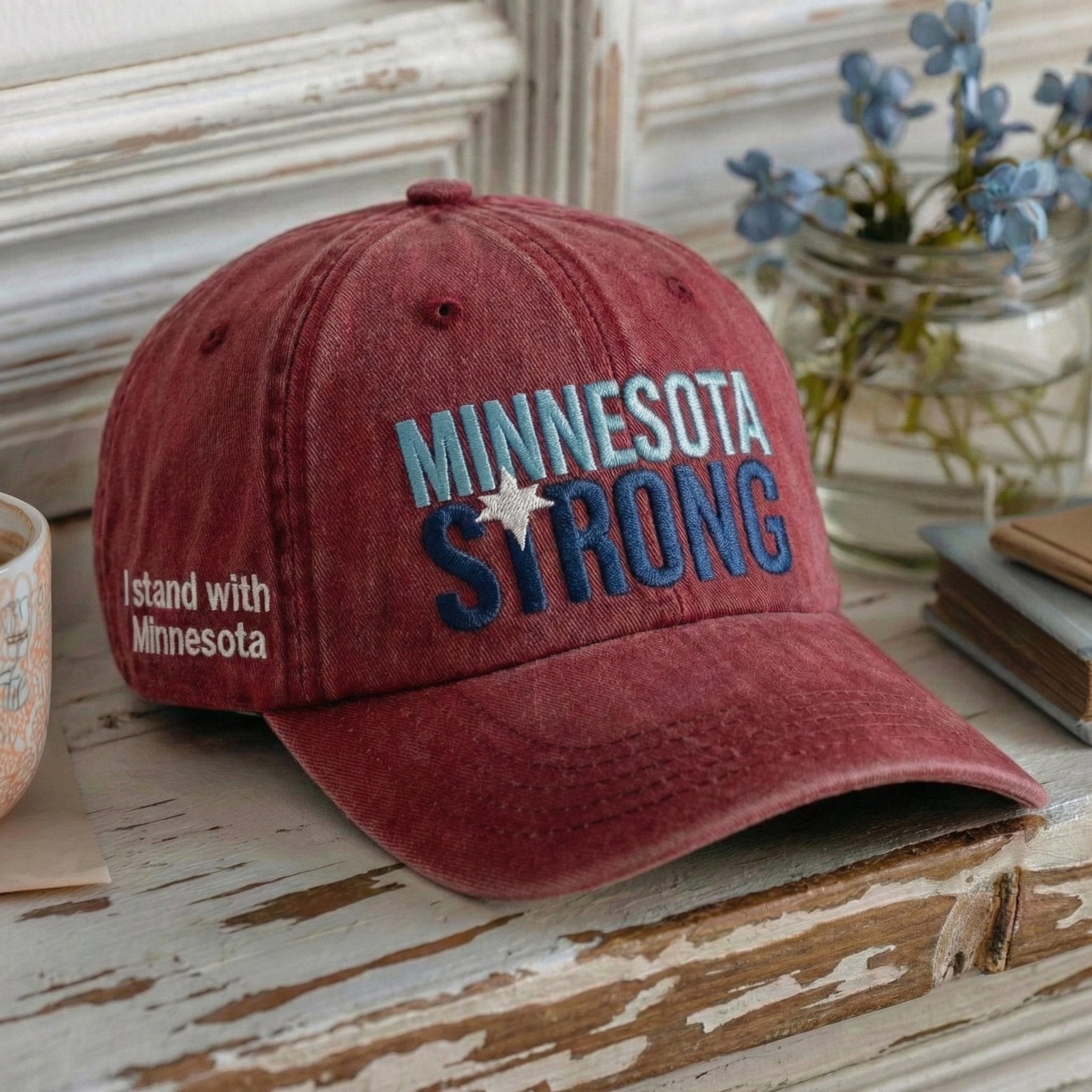 Minnesota Strong Embroidered Hat – State Pride Community Support Baseball Cap