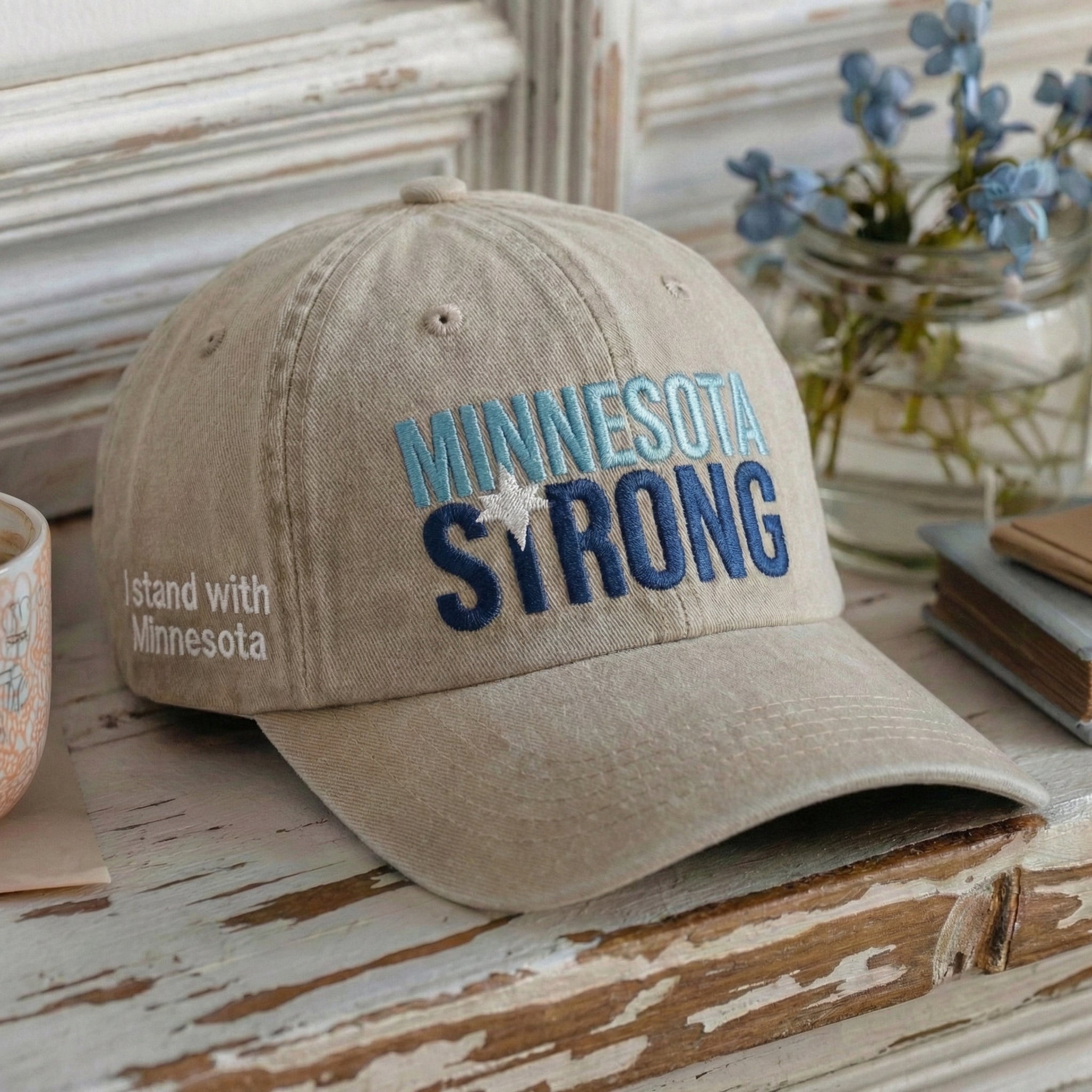 Minnesota Strong Embroidered Hat – State Pride Community Support Baseball Cap