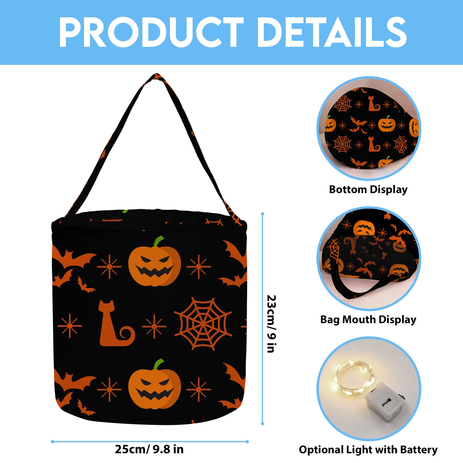 Personalized Halloween Basket, Name Halloween Boo Basket, Trick or Treat Basket, Halloween Candy Bag, Gift for Kid