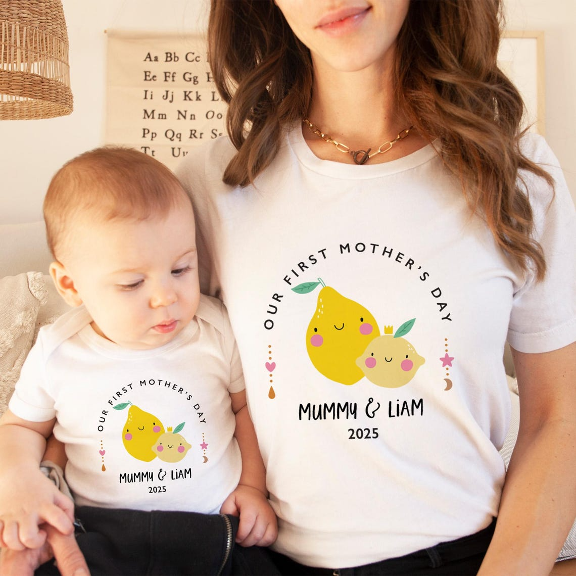 First Mother’s Day Shirts, Personalized Mom and Baby Shirt, Mom and Baby Matching Outfit, Baby Bodysuit