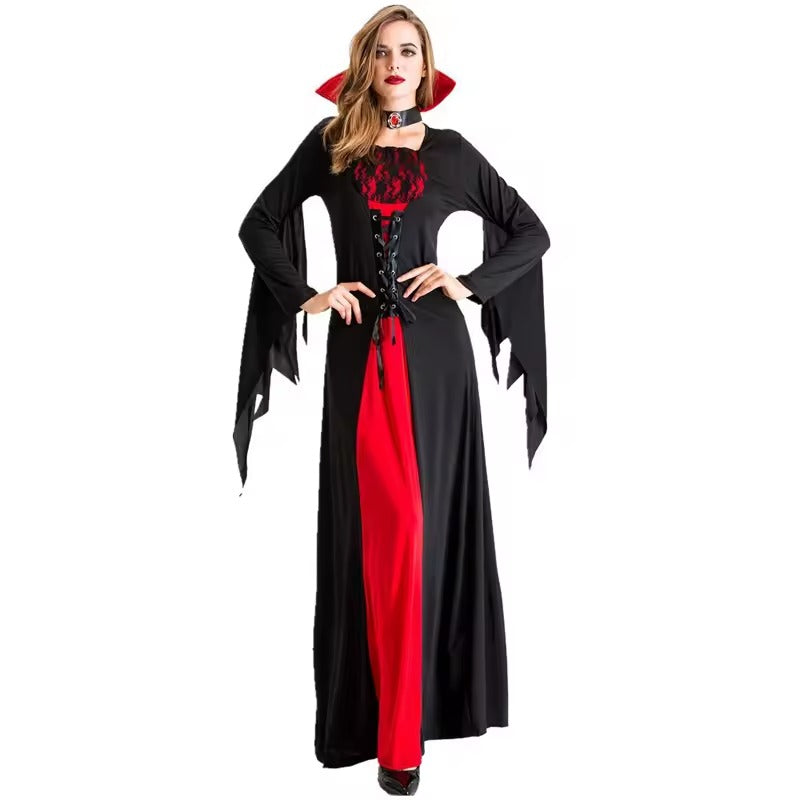 Halloween Costumes, Carnival Halloween Lady Vintage Gothic Vampire Costume Glamour Witch Spooktacular Cosplay Fancy Party Dress