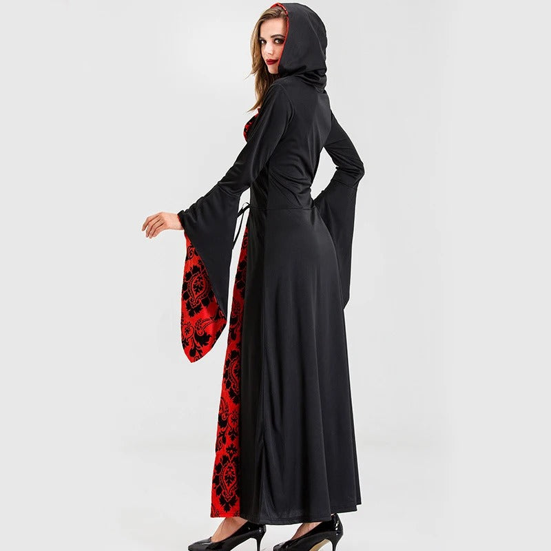 Halloween Costumes, Carnival Halloween Lady Vintage Gothic Vampire Costume Glamour Witch Spooktacular Cosplay Fancy Party Dress