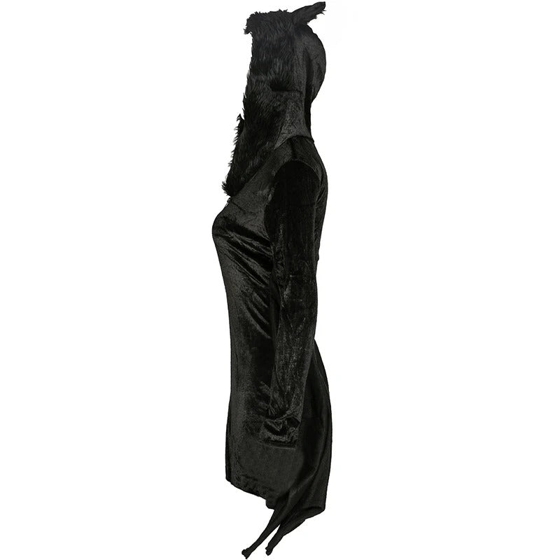 Halloween Costumes For Woman, Women Bat Vampire Halloween Costume, Flannel Jumpsuit with Wings, Front Zip Cosplay Outfit, Funny Animal Pajama Party Romper
