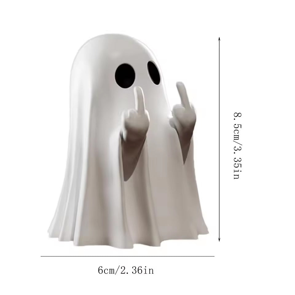 Funny Halloween Ghost Statue, Middle Finger Ghost Decoration, Cute Spooky Halloween Decor, Indoor Halloween Fireplace Ornament, Halloween Home Decoration