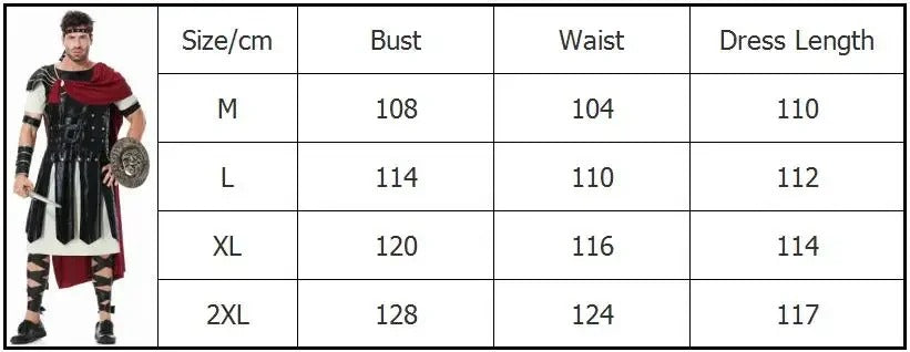 Halloween Costumes, Woman & Men's Roman Gladiator Warrior Costume, Medieval Knight Halloween Outfit, Royal Soldier Cosplay Cloak for Adult Carnival Dress Up