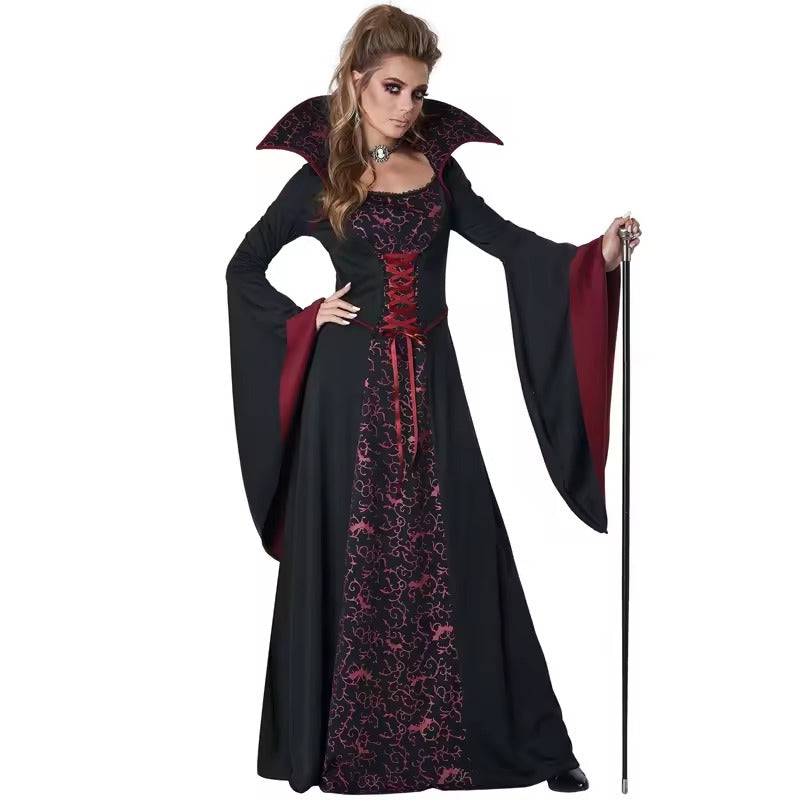 Halloween Costumes, Carnival Halloween Lady Vintage Gothic Vampire Costume Glamour Witch Spooktacular Cosplay Fancy Party Dress