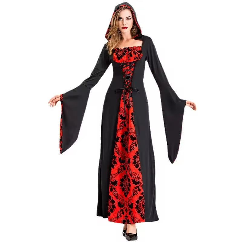 Halloween Costumes, Carnival Halloween Lady Vintage Gothic Vampire Costume Glamour Witch Spooktacular Cosplay Fancy Party Dress