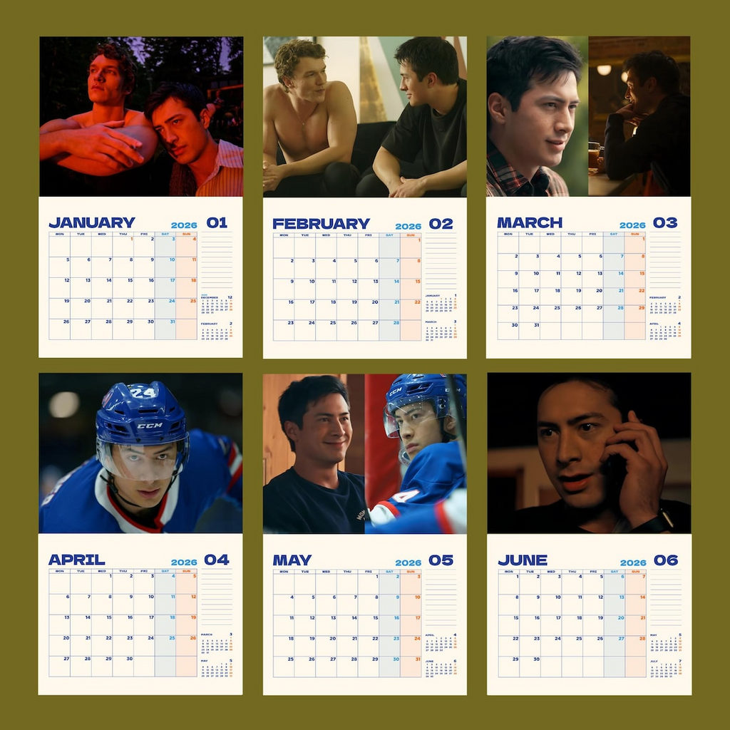 Shane Hollander Heated Rivalry 2026 Calendar – LGBTQ+ Romance Art Calendar, Hudson Williams Inspired Couple Gift
