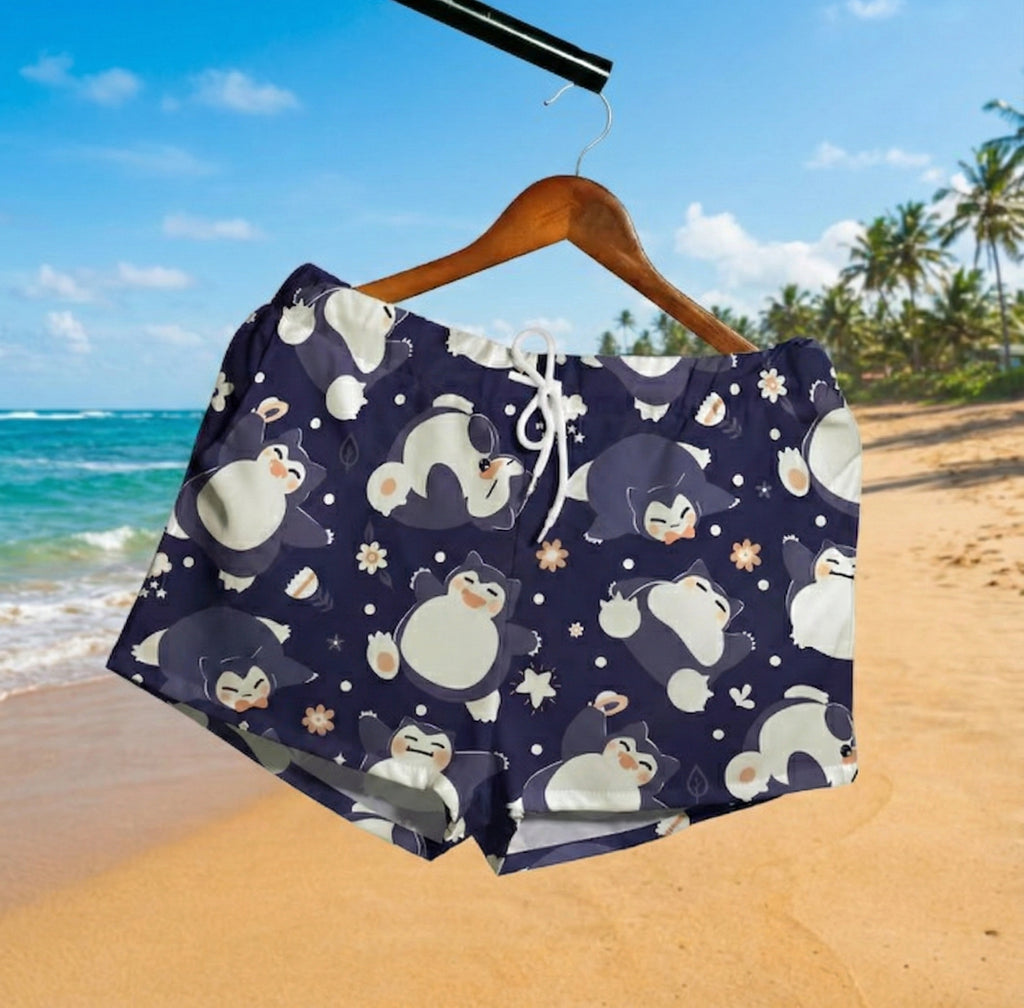 Snorlax Hawaiian Shirt - Tropical Button-Up Shirt, Summer Beach Shorts