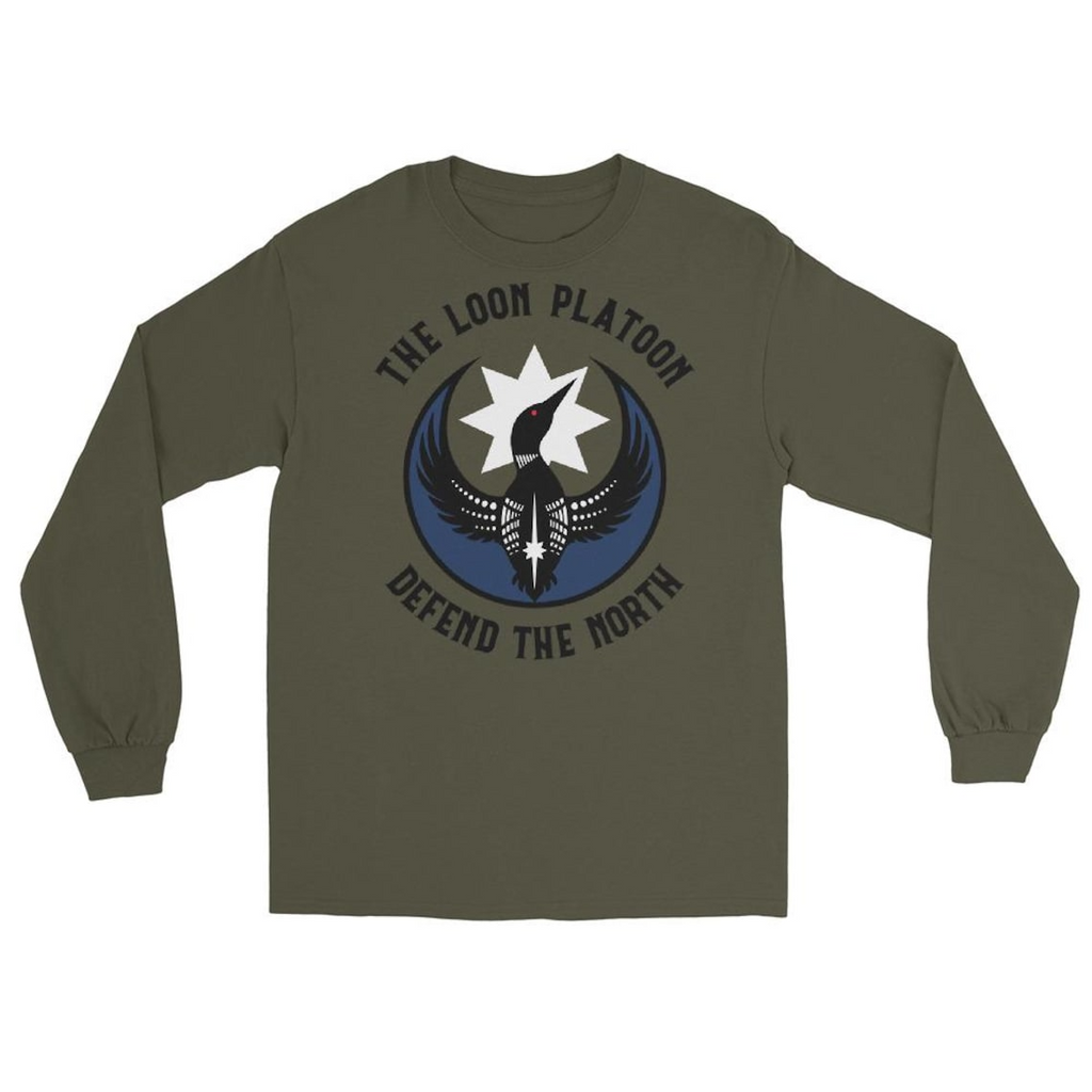 The Loon Platoon Defend the North Long Sleeve Shirt – Minnesota Rebel Tee