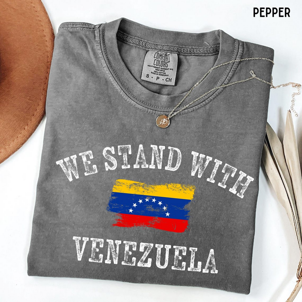 We Stand With Venezuela T-Shirt, Anti Trump Shirt, Democrat Shirt, Venezuelan Flag Solidarity Tee, Venezuela Shirt