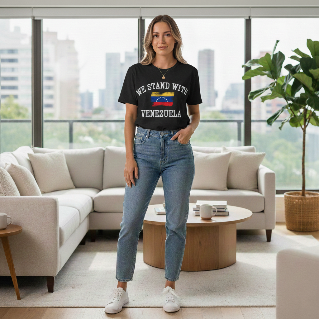 We Stand With Venezuela T-Shirt, Anti Trump Shirt, Democrat Shirt, Venezuelan Flag Solidarity Tee, Venezuela Shirt