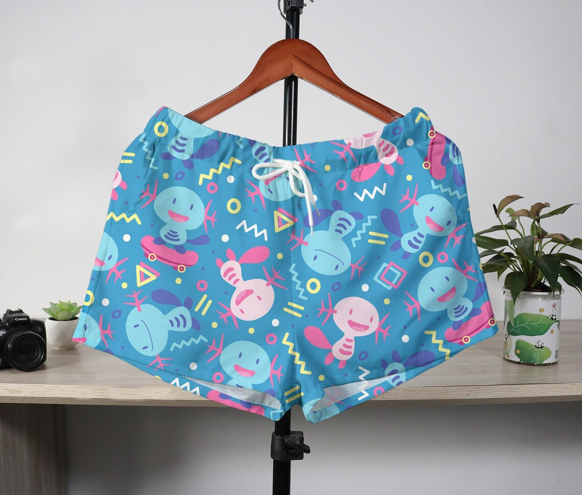Wooper Hawaiian Shirt and Shorts Set – Cute Cartoon Button-Up Summer