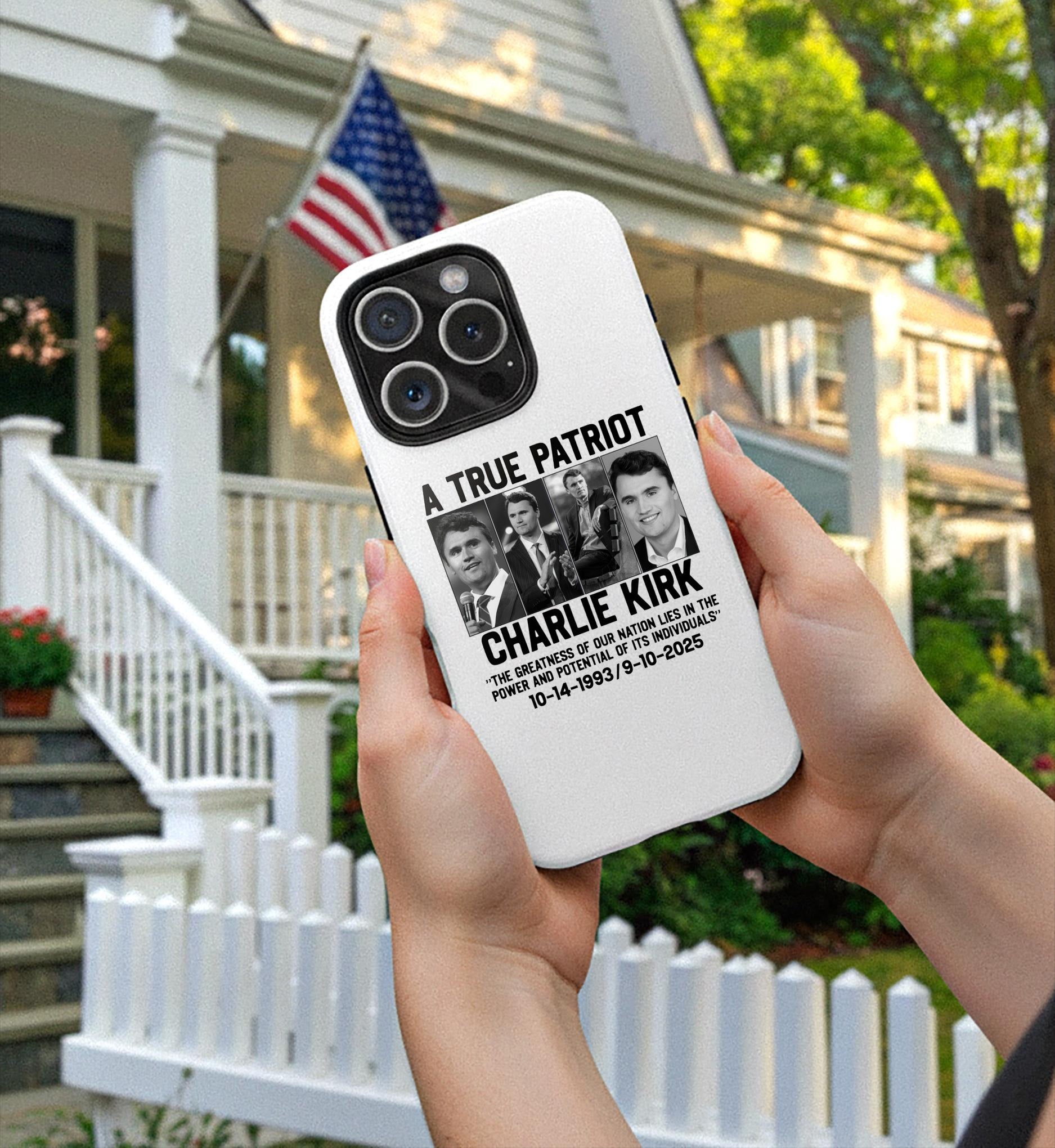 Charlie Kirk Tribute Phone Case, American Patriot Case, Patriotic Memorial, Charlie Kirk Freedom, Justice For Charlie Kirk Quote