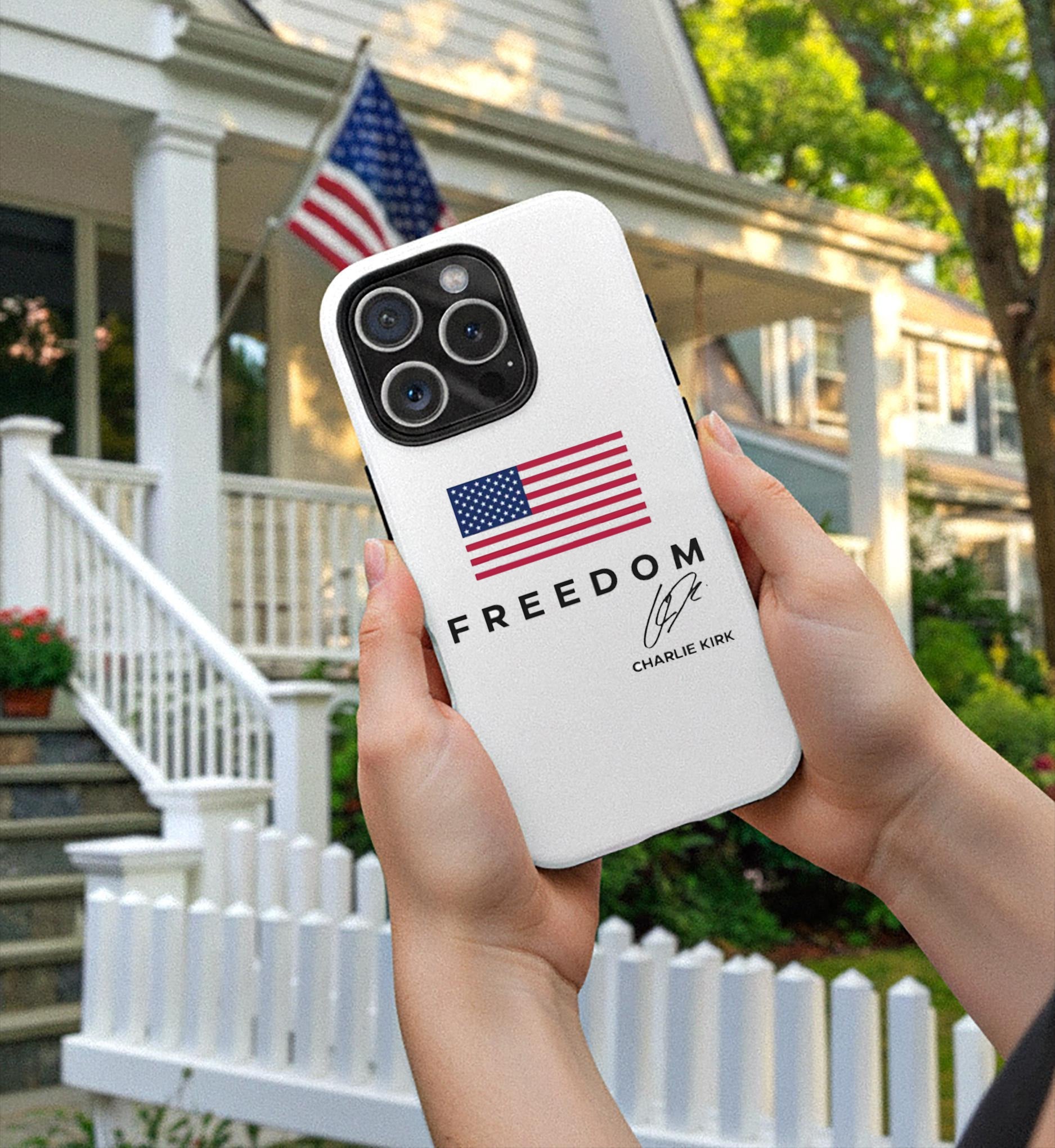 Freedom USA Phone Case, Charlie Kirk Turning Point Phone Case for Iphone, Samsung, RIP Charlie Kirk Memorial