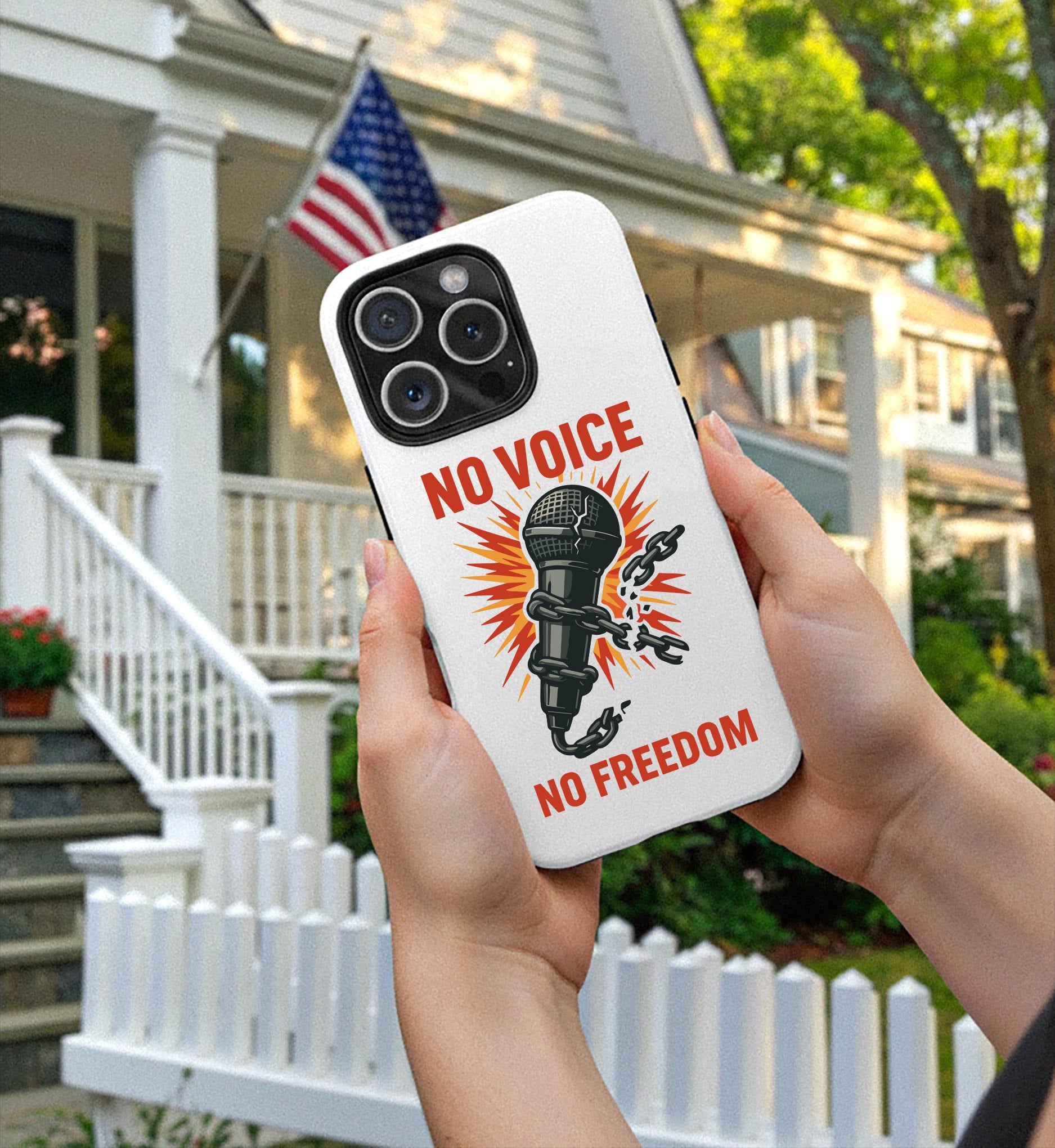 No Voice No Freedom Phone Case, Charlie Kirk Tribute Phone Case, Patriotic Memorial, We Are Charlie Kirk Freedom, Justice For Charlie Kirk Quote