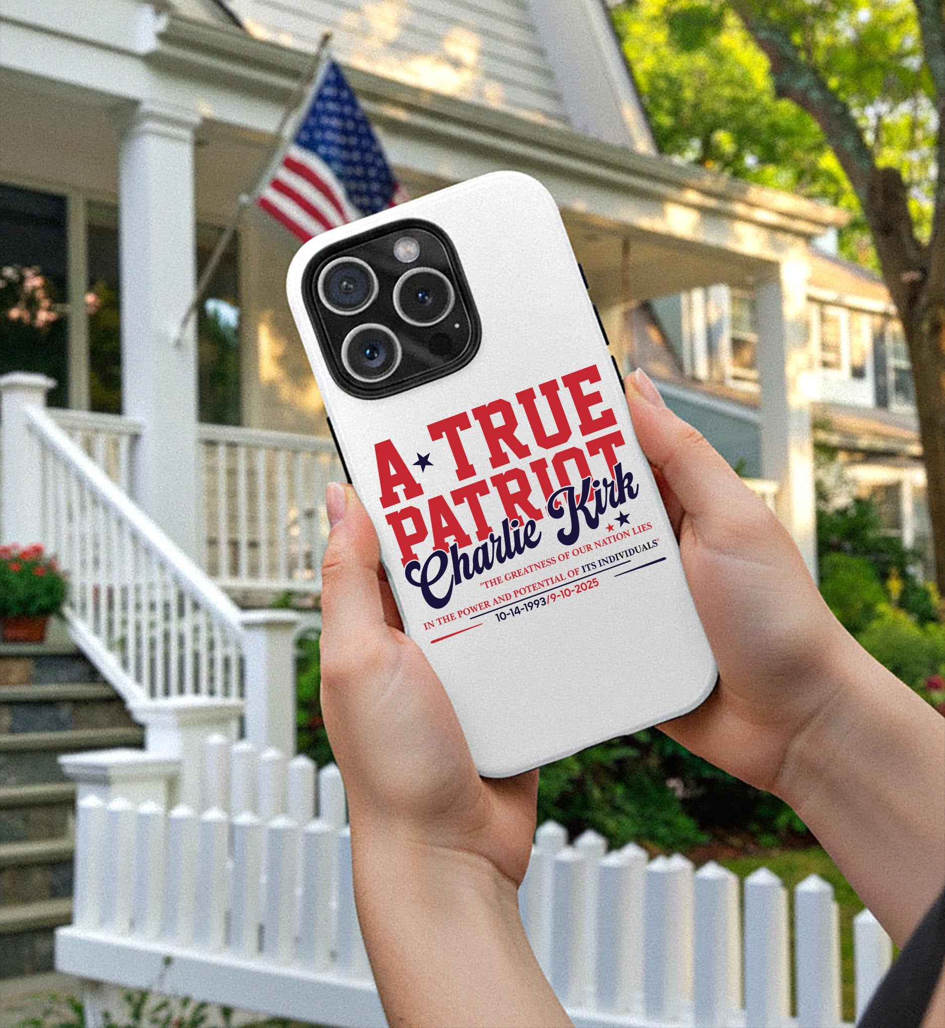 A True Patriot Charlie Kirk Phone Case, In Loving Memory, Free Speech Activist Tribute, Conservative Patriot Memorial Freedom Defender Cover