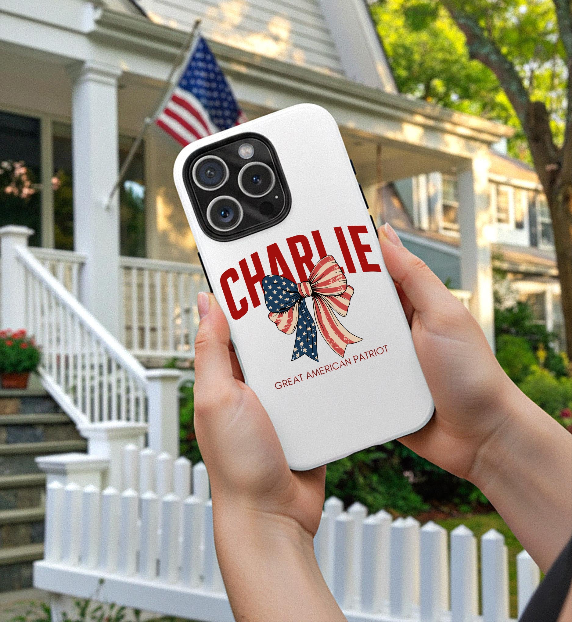Charlie Kirk Great American Patriot Phone Case, In Loving Memory, Free Speech Activist Tribute, Conservative Patriot Memorial Freedom Defender Cover