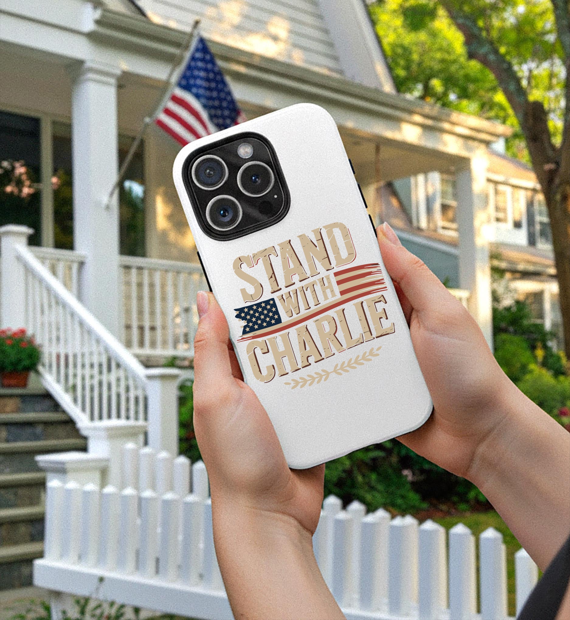 Stand With Charlie Phone Case, Charlie Kirk Tribute Phone Case, Patriotic Memorial, We Are Charlie Kirk Freedom, Justice For Charlie Kirk Quote