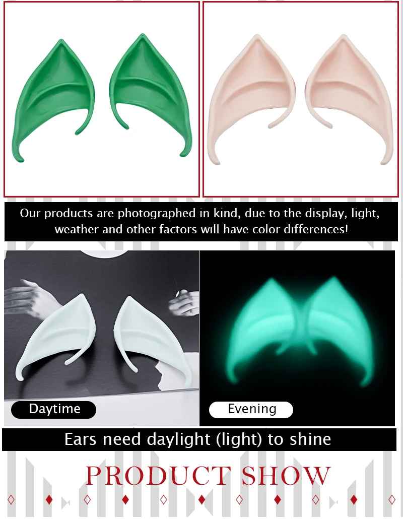 Halloween Costume Ideas Elf Ears, Latex Decor, Halloween Decoration, DIY Apparel Accessories, Vampire Anime Cosplay, Fairy Children Adult Props