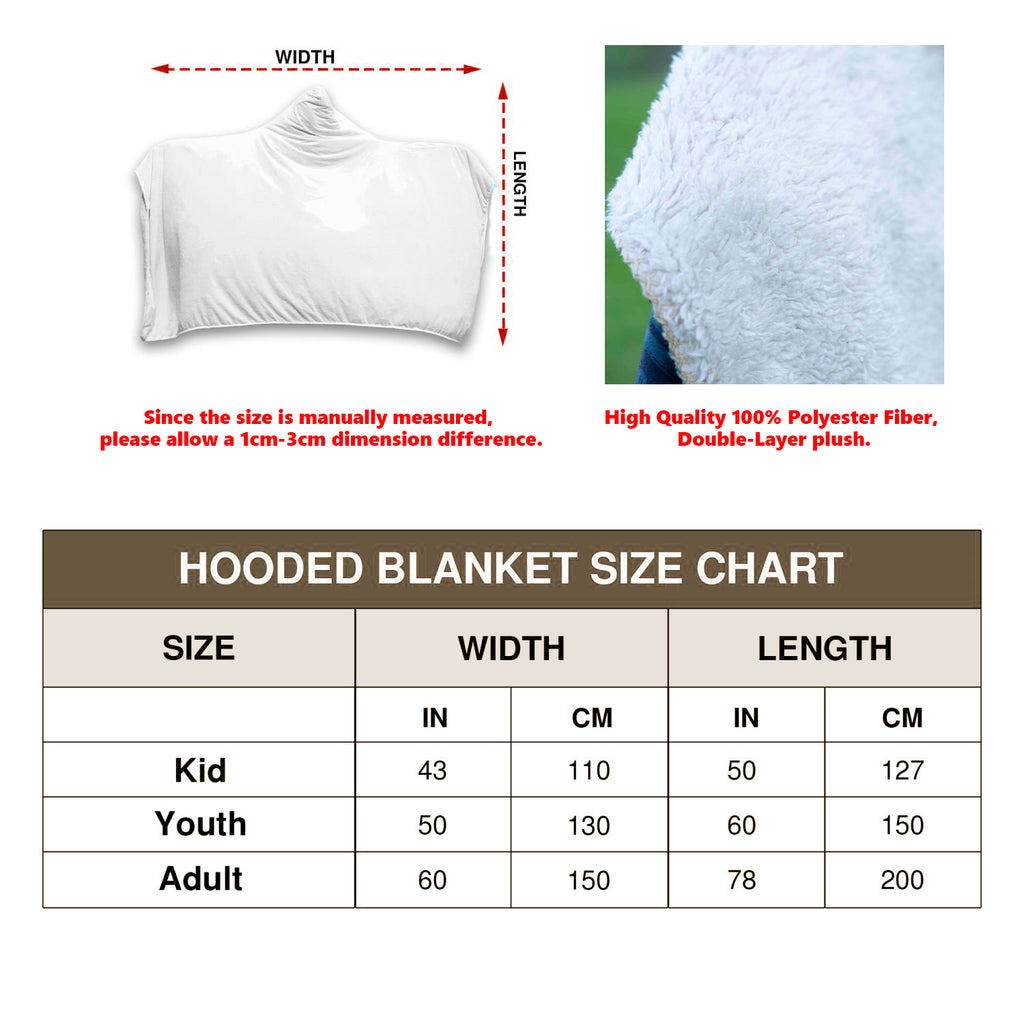 Viking Hooded Blanket with Blue Ravens Huginn Muninn, Vegvisir Valknut Norse Symbols, Sherpa Fleece Cloak Cape for Men Women, Nordic Rune Warrior Gift Wrap. BLKAC40