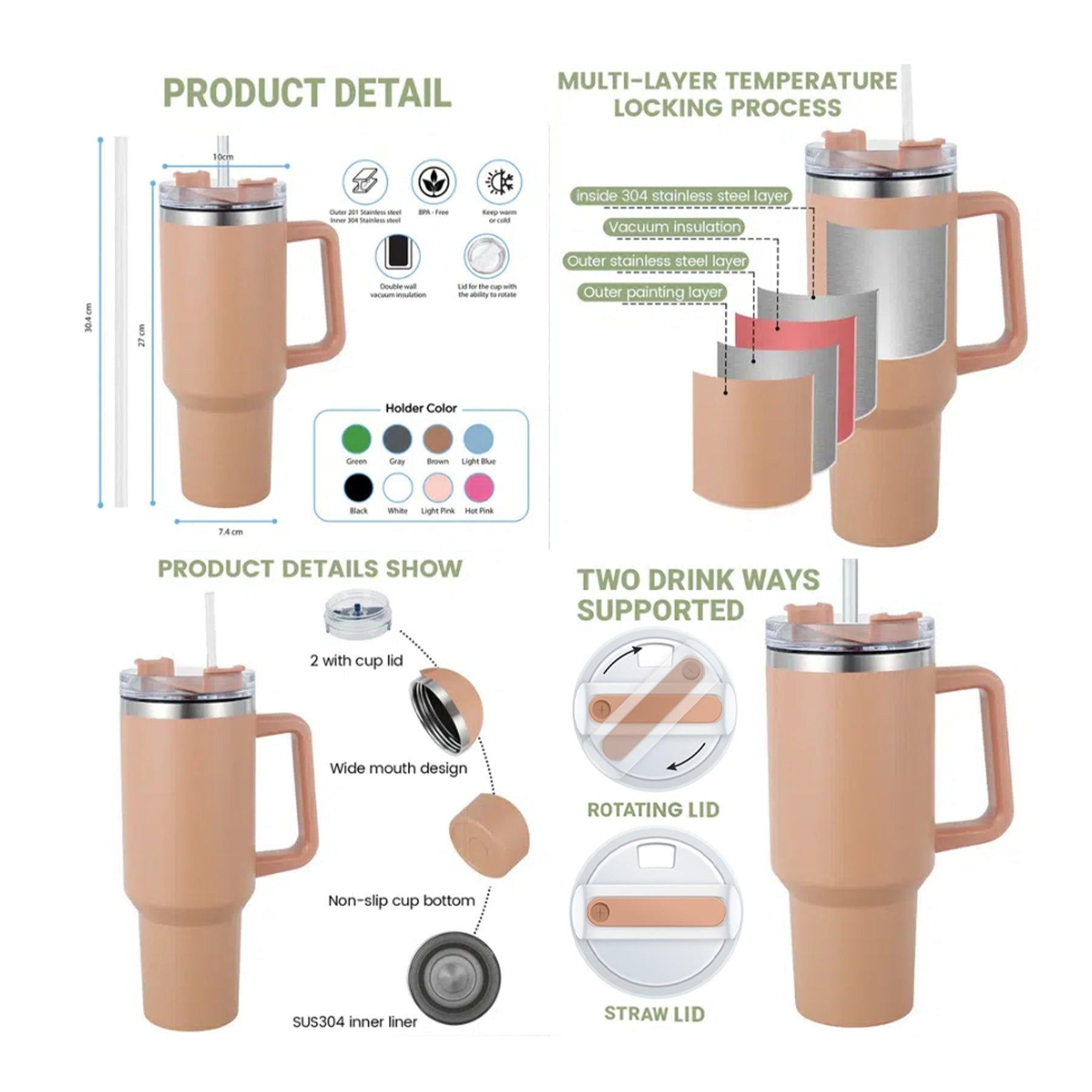 40 oz Tumbler Halloween Bat Bats Floral Bats Doodle Handle Straw Customized Laser Engraved, Custom Gifts For Halloween