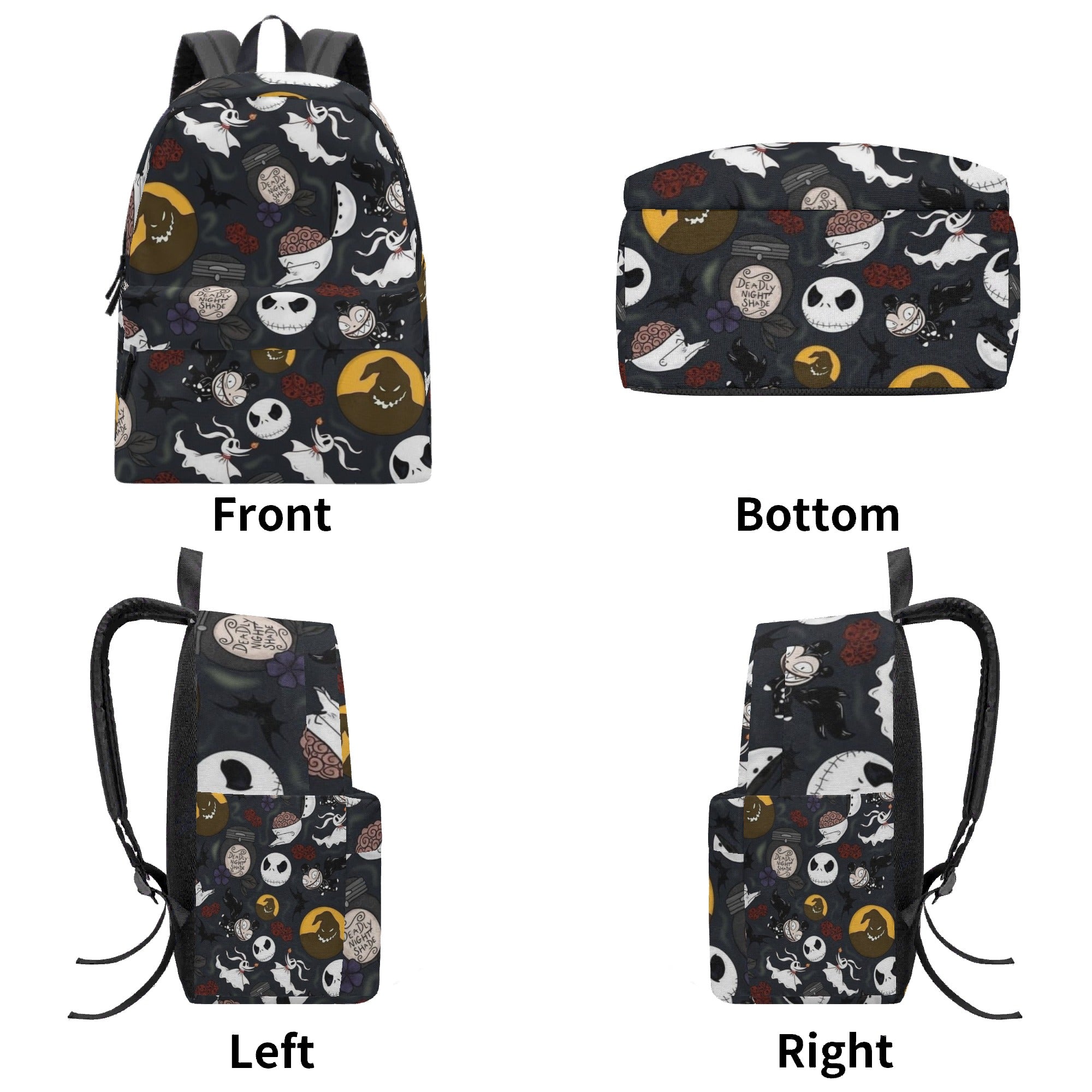 Personalized Nightmare Halloween Backpack, Spooky Back to School Backpack, Gothic Jack Skellington School Bag