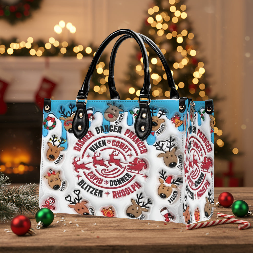 Christmas Reindeer Handbag, Cute Holiday Shoulder Bag, Santa Reindeer Purse, Festive Winter Tote, Christmas Outfit Accessory Gift