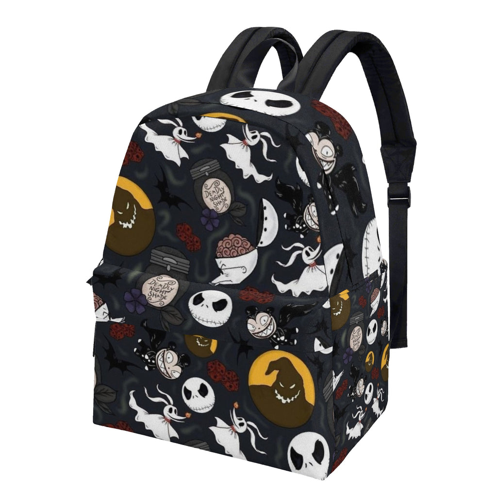 Personalized Nightmare Halloween Backpack, Spooky Back to School Backpack, Gothic Jack Skellington School Bag