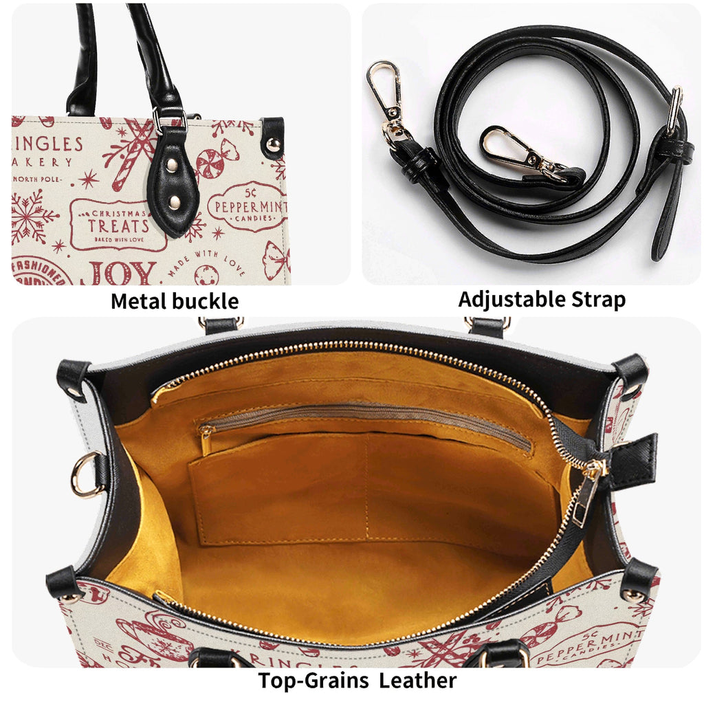 Candy Cane Christmas Handbag, Festive Winter Purse, Holiday Tote Bag, Peppermint Hot Cocoa Bag, Christmas Outfit Accessory Gift