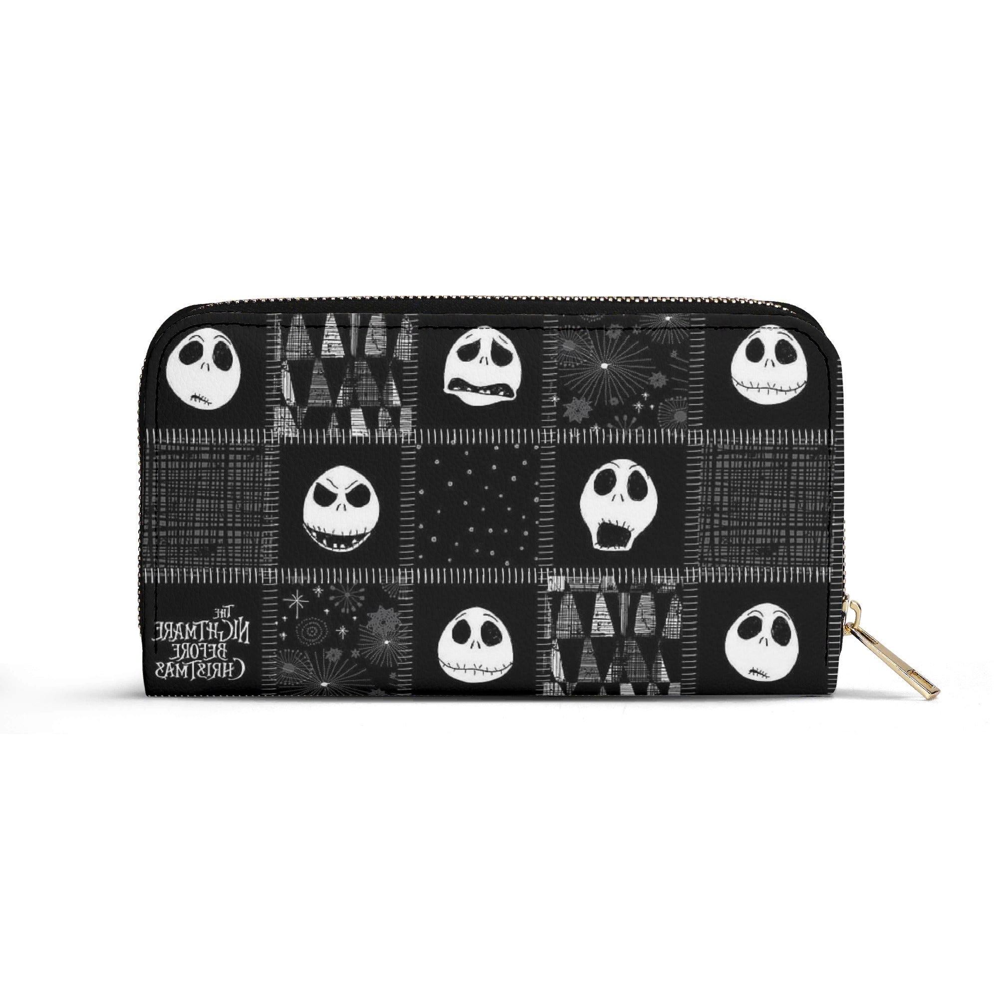 Personalized Nightmare Before Christmas Handbag, Jack Skellington Face Tote, Spooky Halloween Purse, Gothic Black & White Bag for Fans, Custom Gifts for Halloween