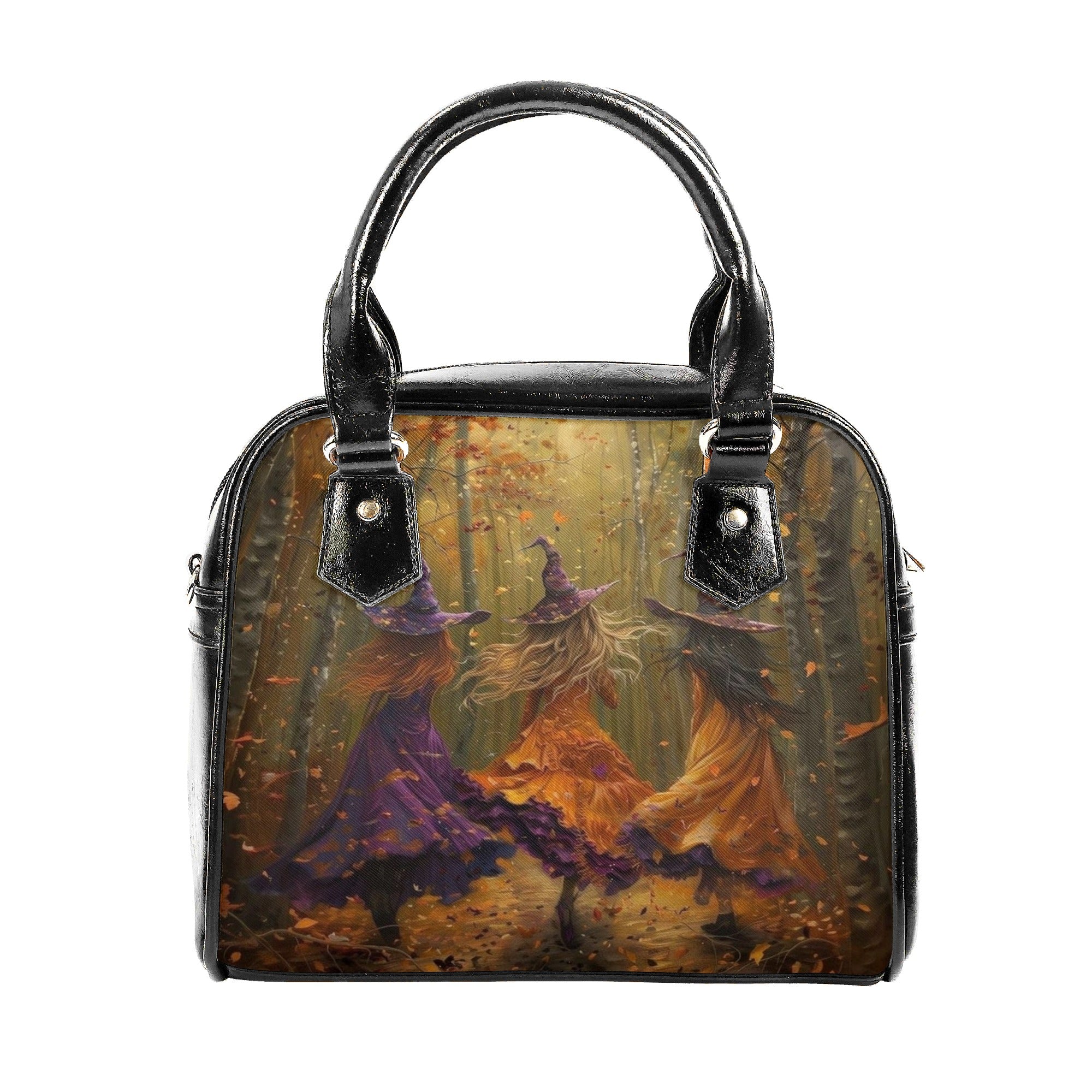 Personalized Witch Handbag, Custom Autumn Dance Tote, Halloween Witch Purse, Spooky Forest Fall Bag for Her, Custom Gifts for Halloween